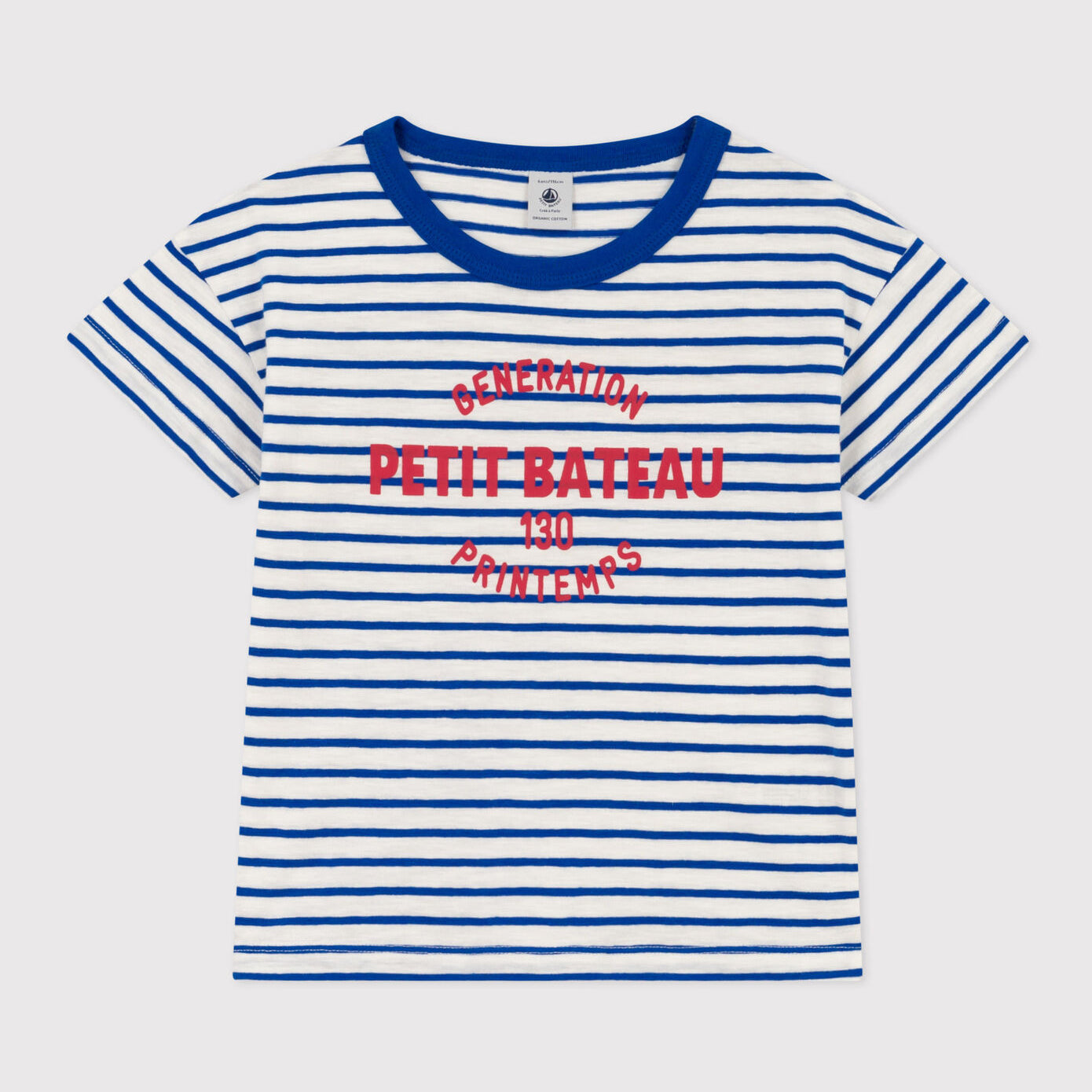 Boys Blue Stripes Cotton T-Shirt
