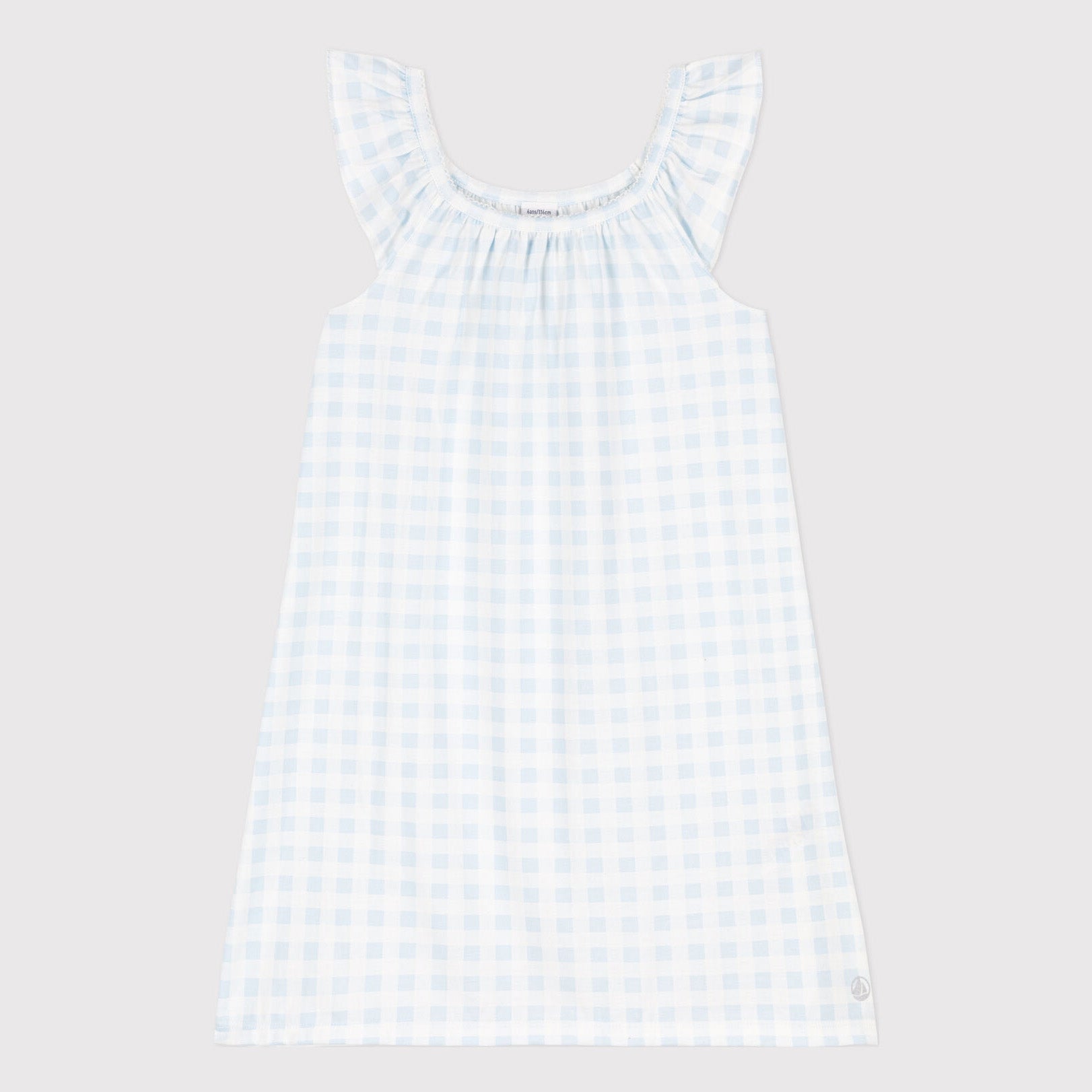 Girls Light Blue Check Nightwear Dress
