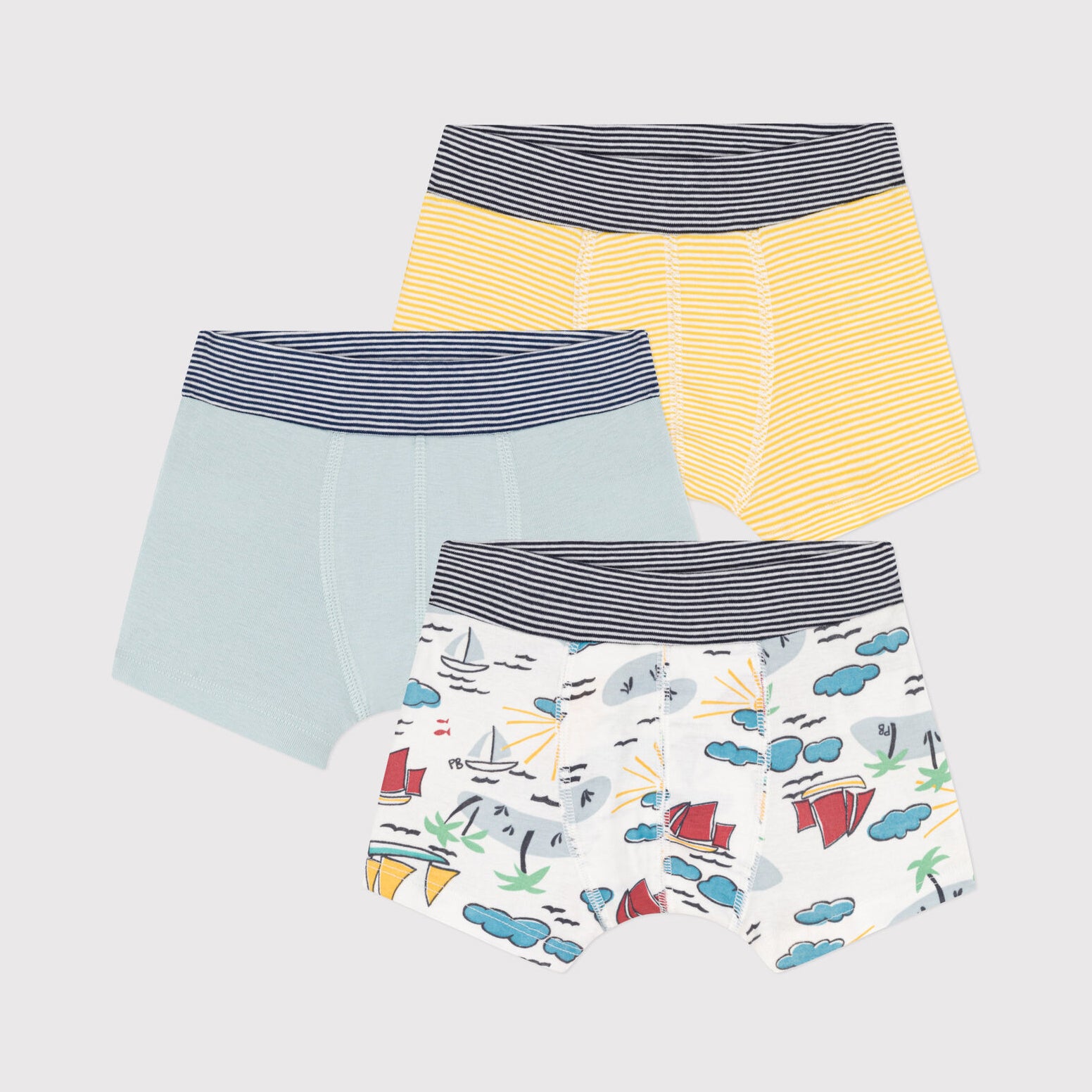 Boys Multicolor Stripes Cotton Underwear Set(3 Pack)