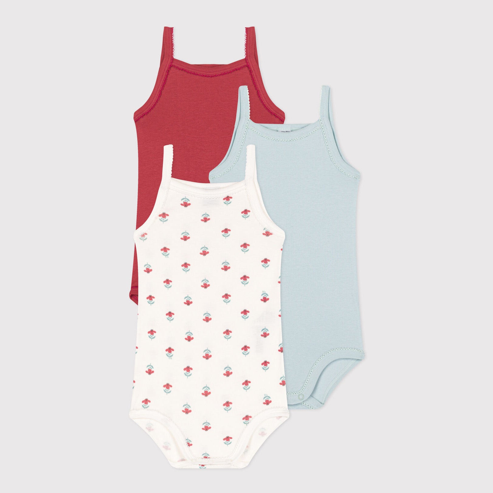 Baby Girls Multicolor Cotton Babysuit Set(3 Pack)