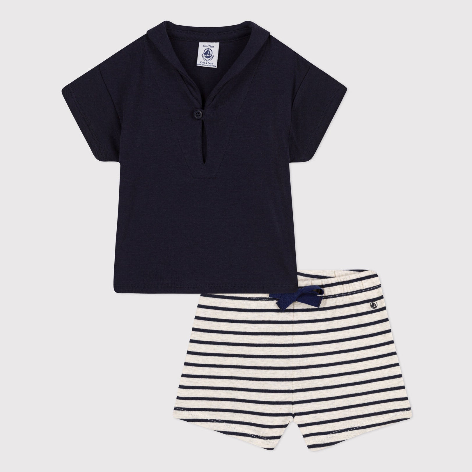 Baby Boys Navy Cotton Set