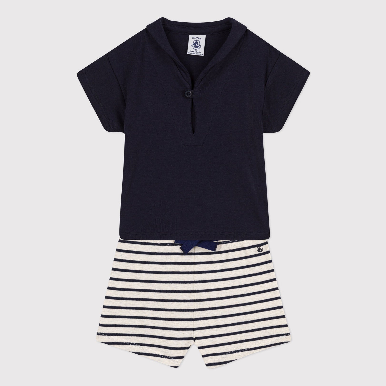 Baby Boys Navy Cotton Set