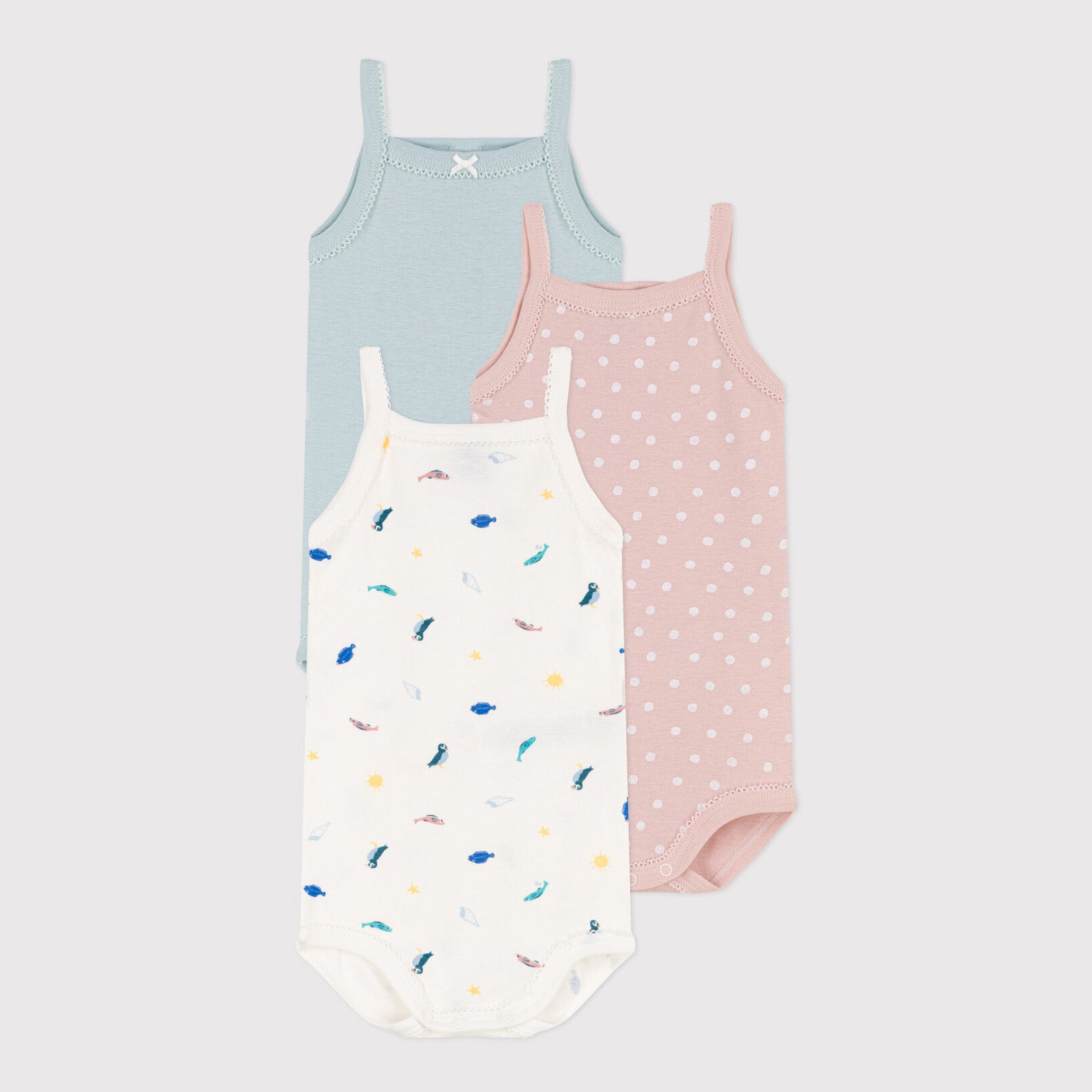 Baby Girls Multicolor Cotton Babysuit Set(3 Pack)