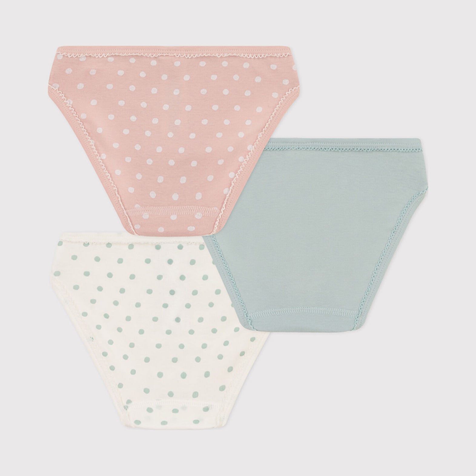 Girls Multicolor Dots Cotton Underwear Set(3 Pack)