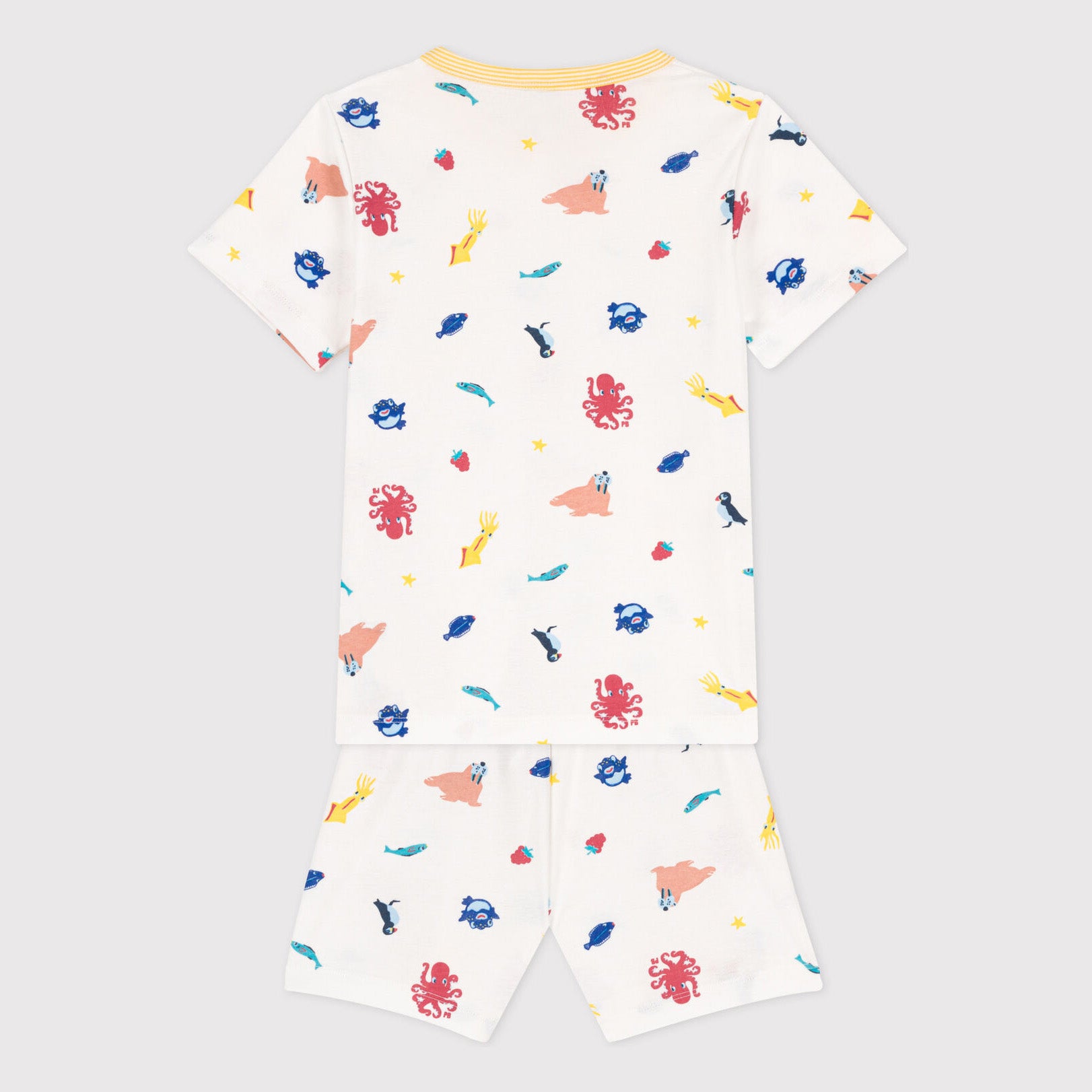 Boys White Printed Cotton Nightwear Set