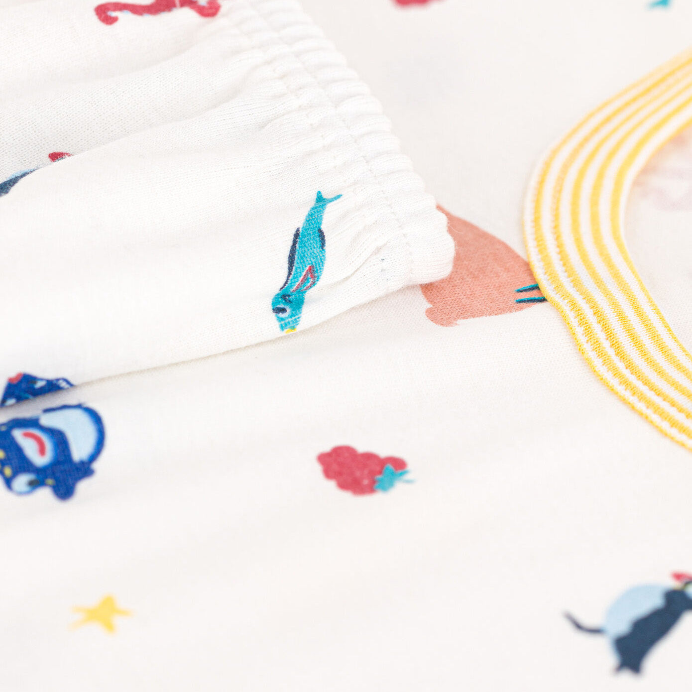 Boys White Printed Cotton Nightwear Set