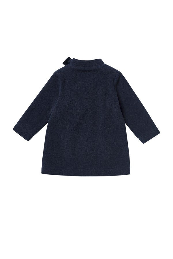 Girls Navy Blue Bow Trims Collar  Wool Coat - CÉMAROSE | Children's Fashion Store - 2