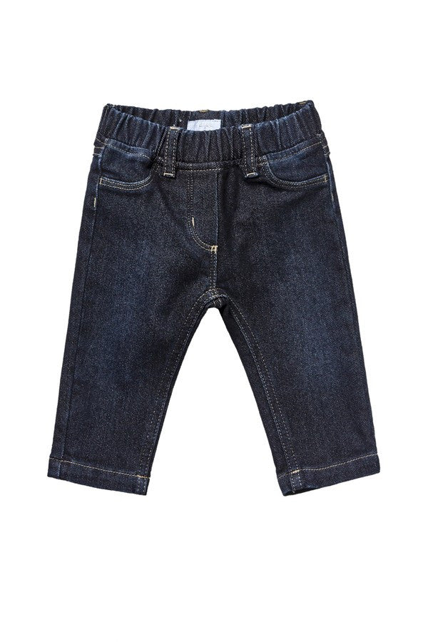 Baby Girls Navy Blue Denim Jeans - CÉMAROSE | Children's Fashion Store - 1