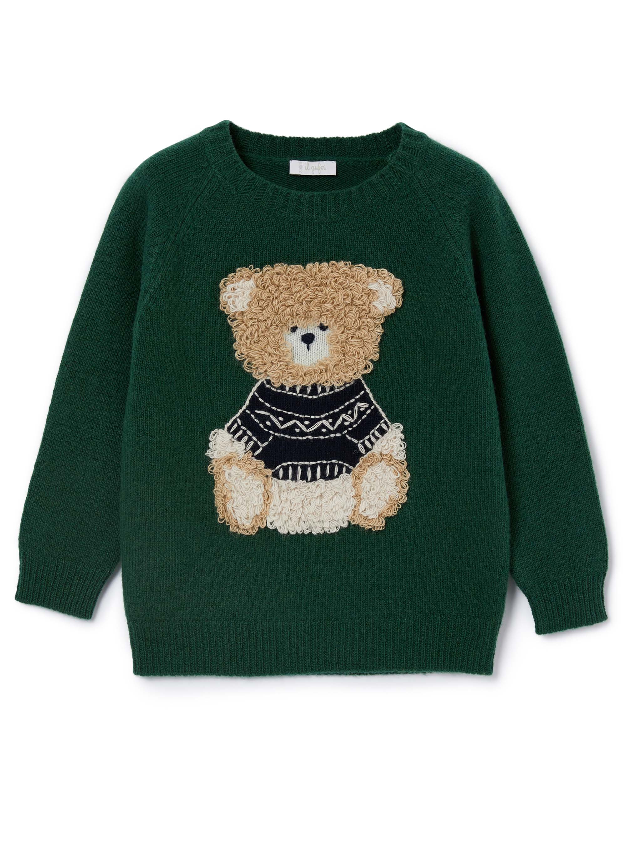 Boys Billiard Green Virgin Wool Sweater