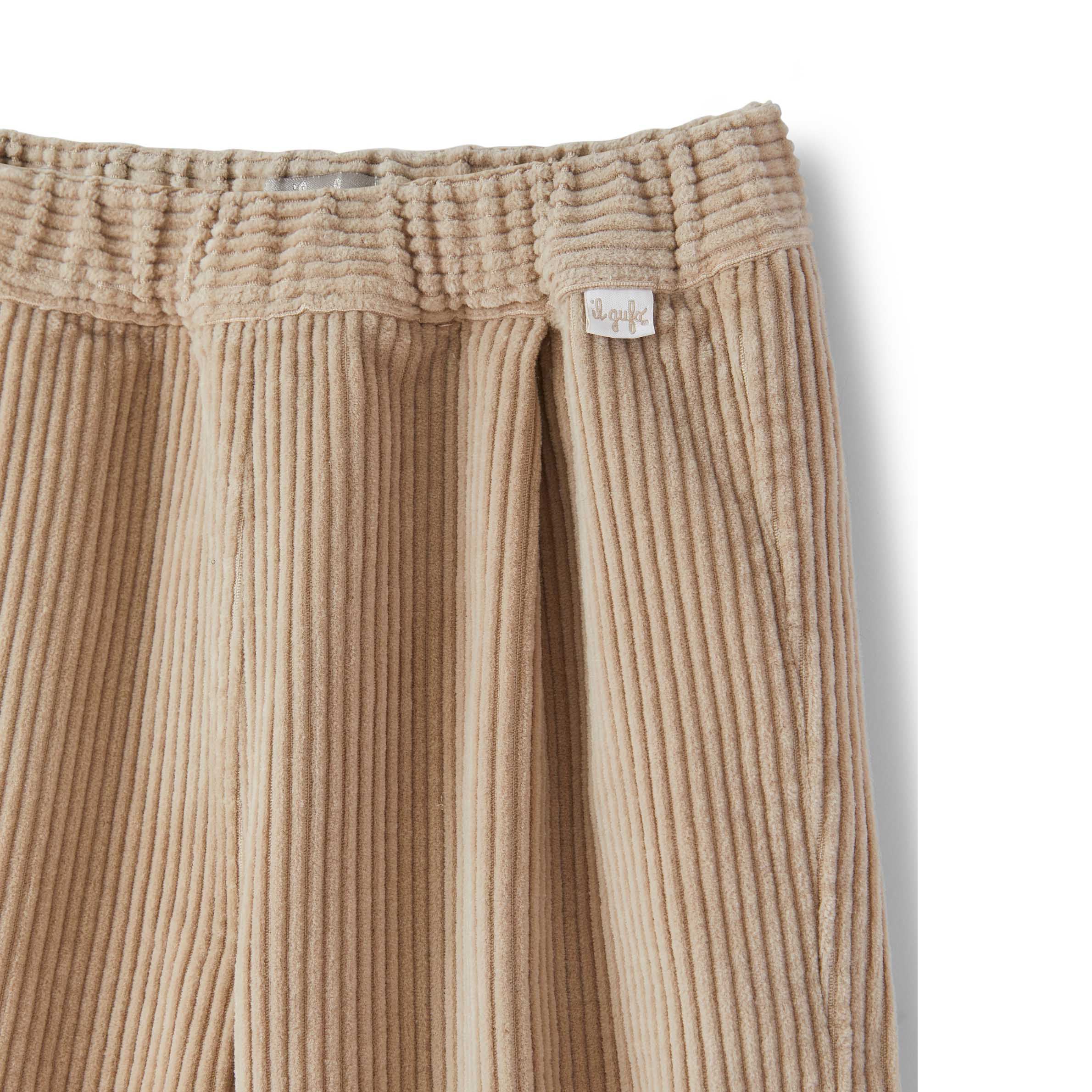 Girls Beige Velvet Trousers