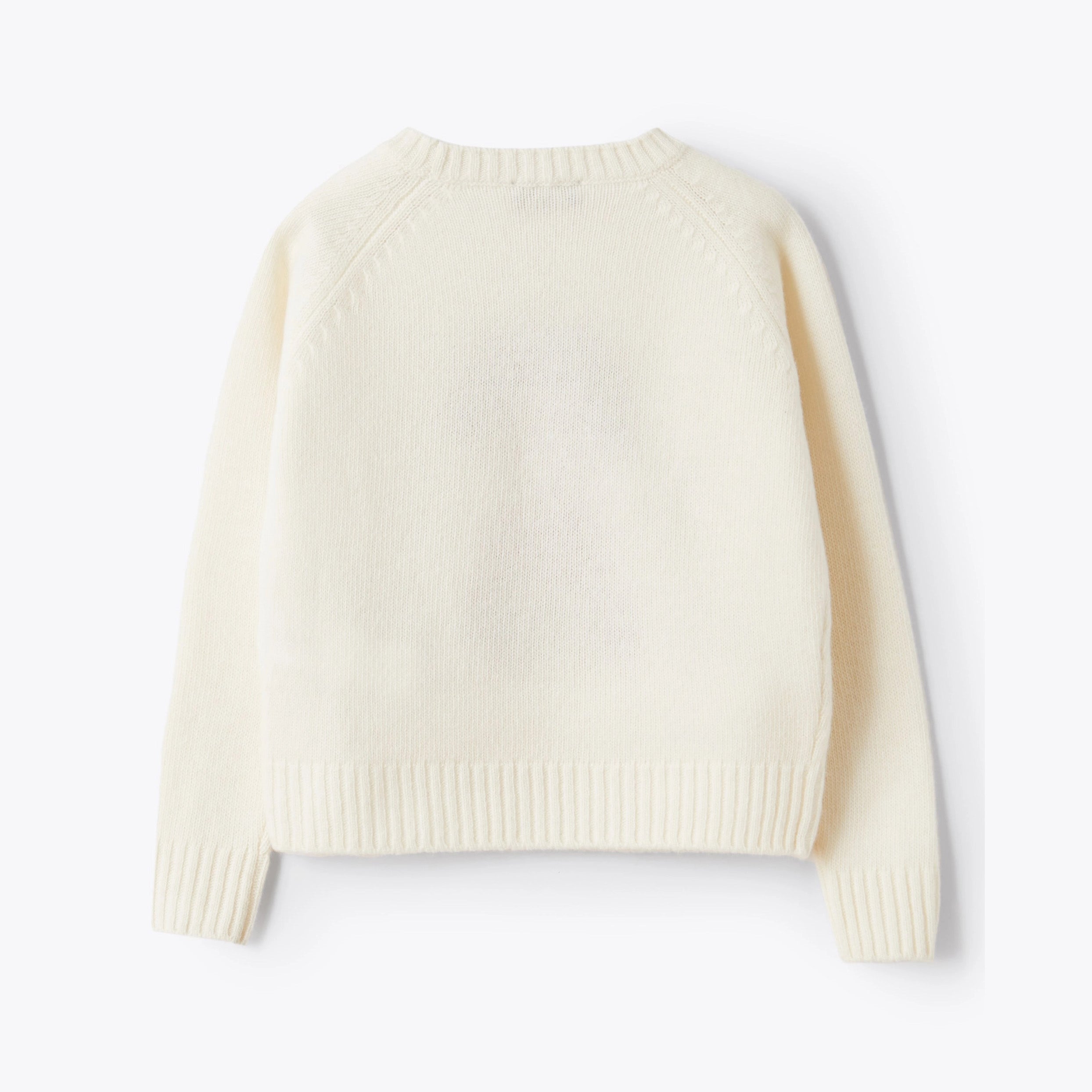 Girls White Wool Sweater