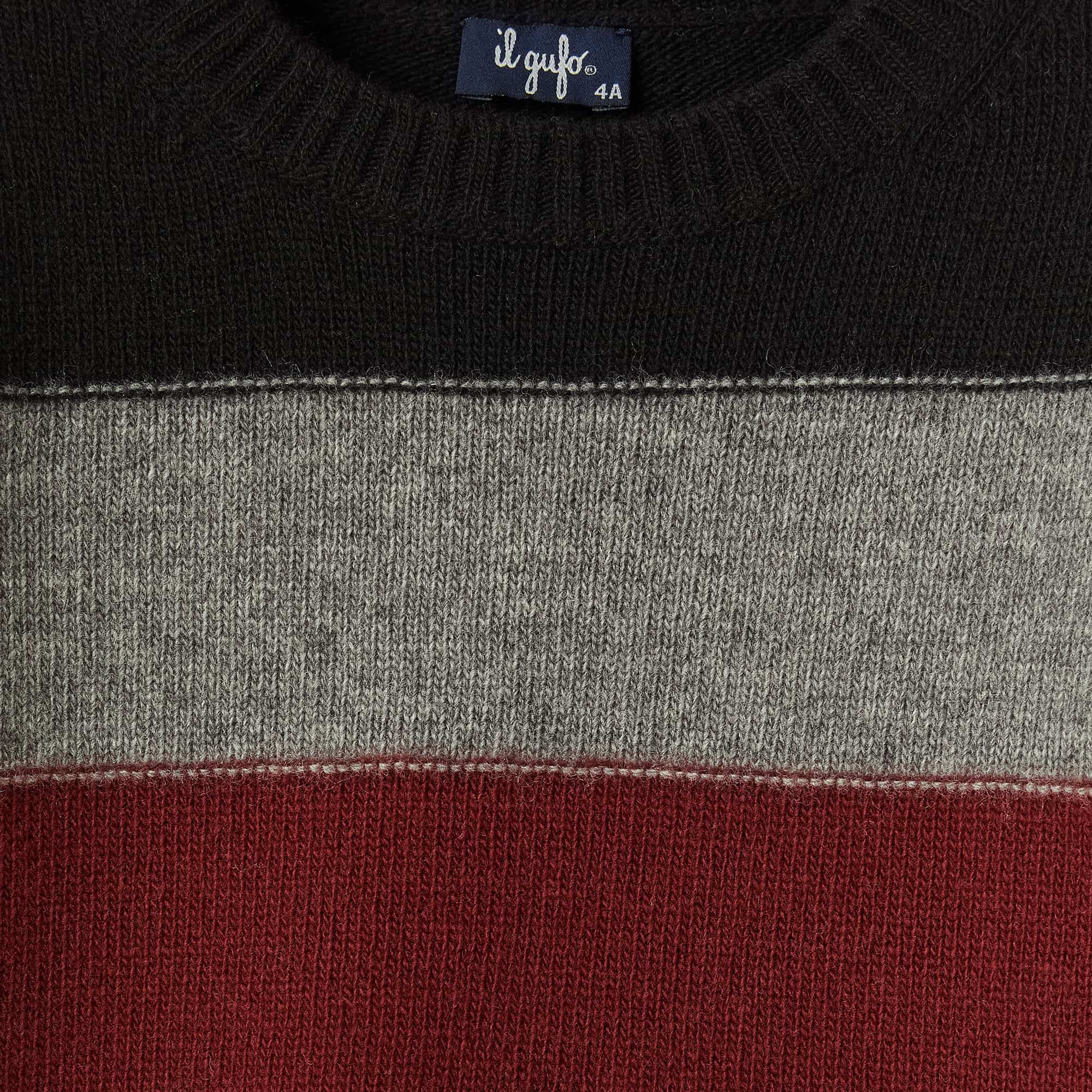 Boys Black Stripes Wool Sweater