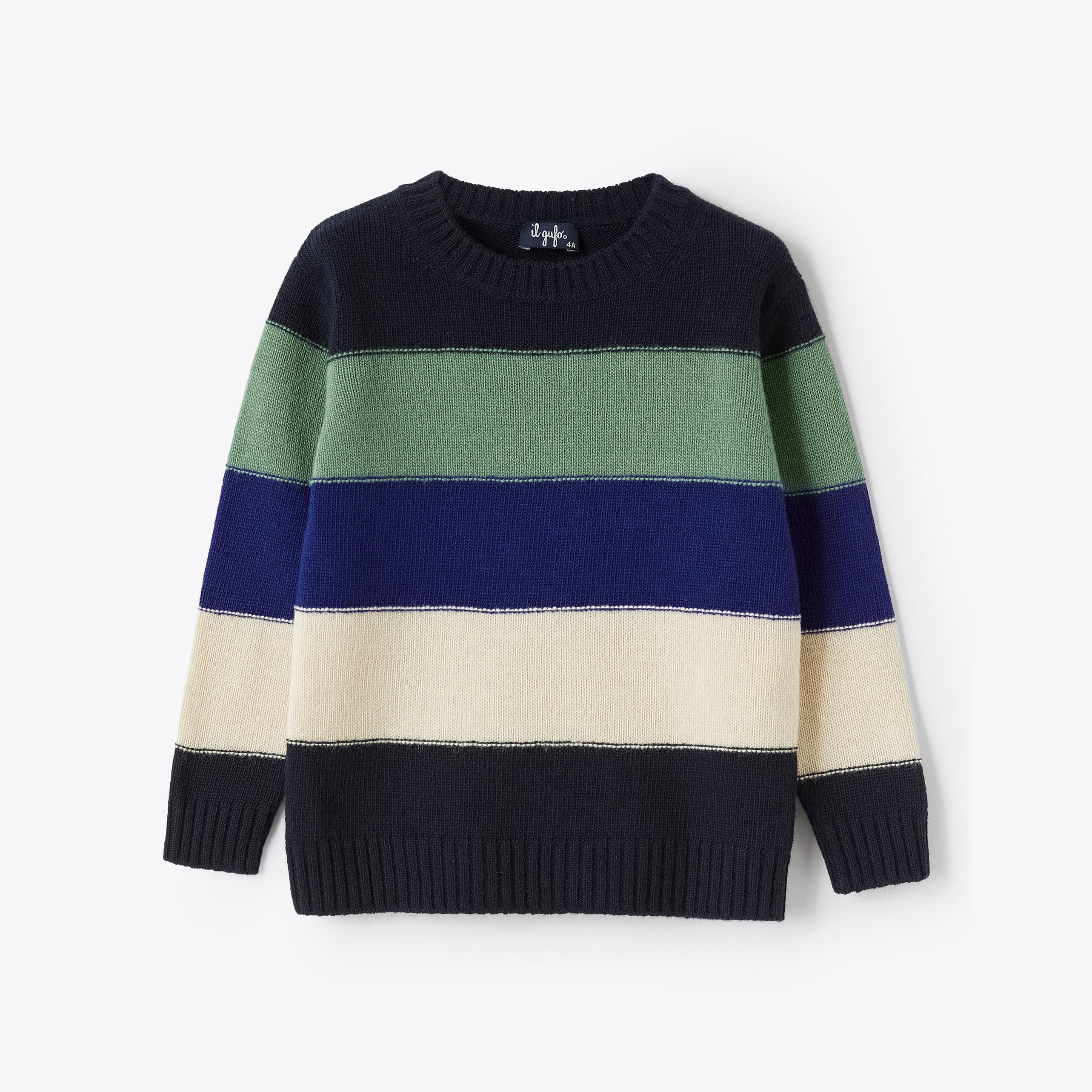 Boys Blue Stripes Wool Sweater