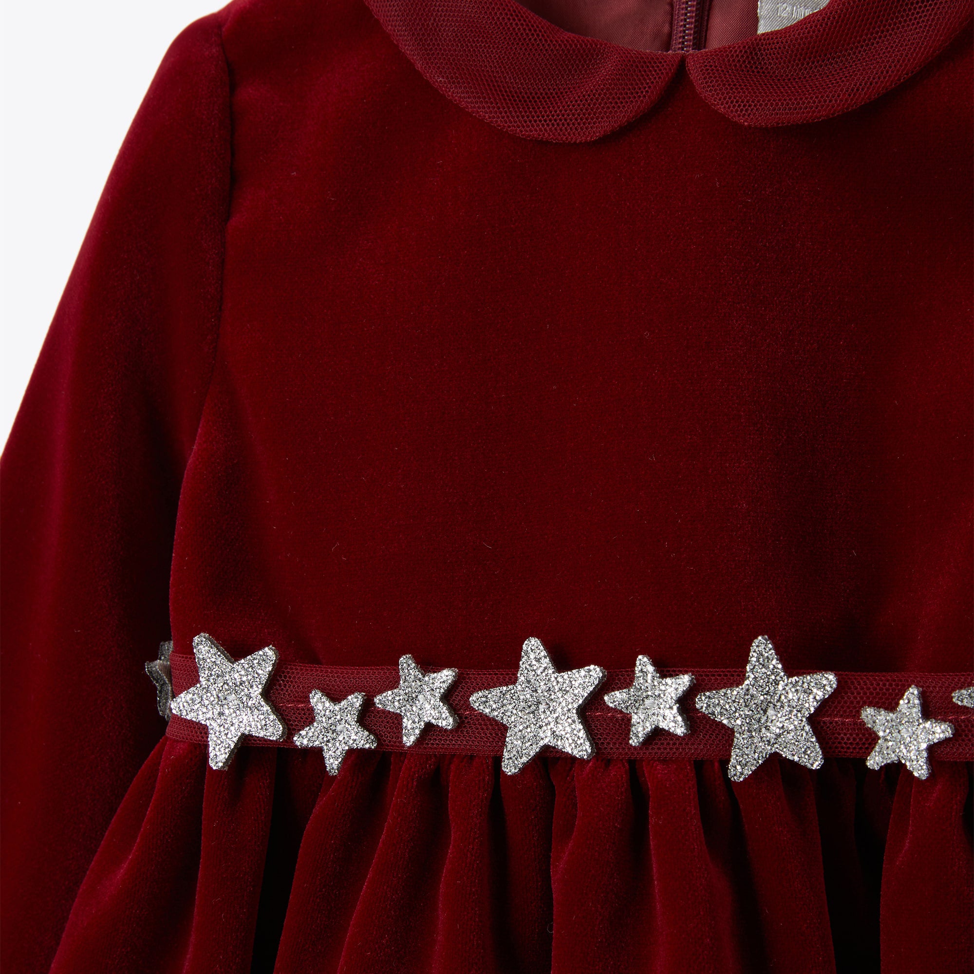 Girls Wine Red Velvet Dress