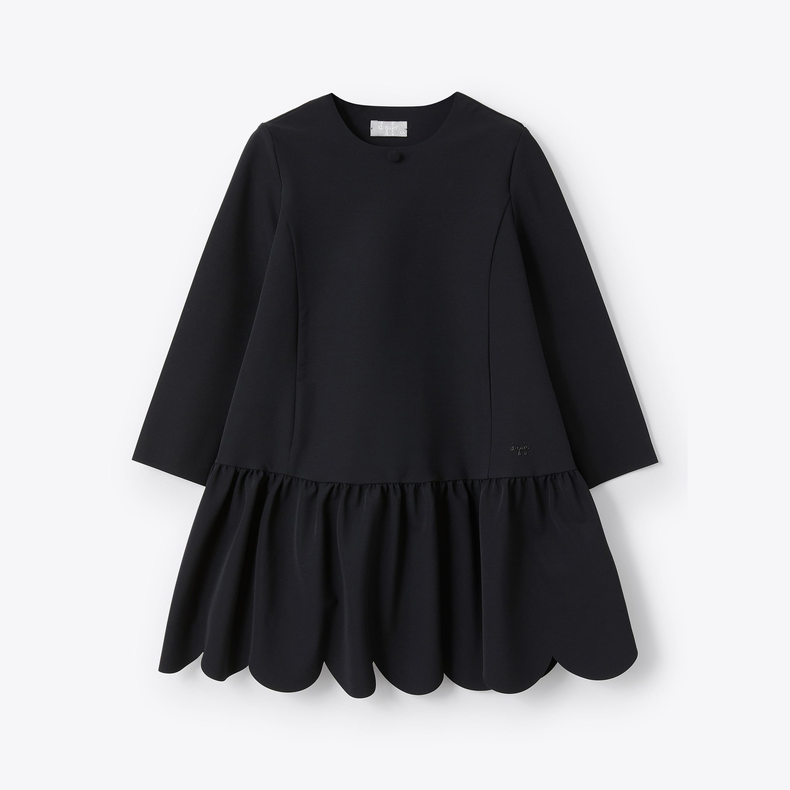 Girls Black Detachable Collar Dress