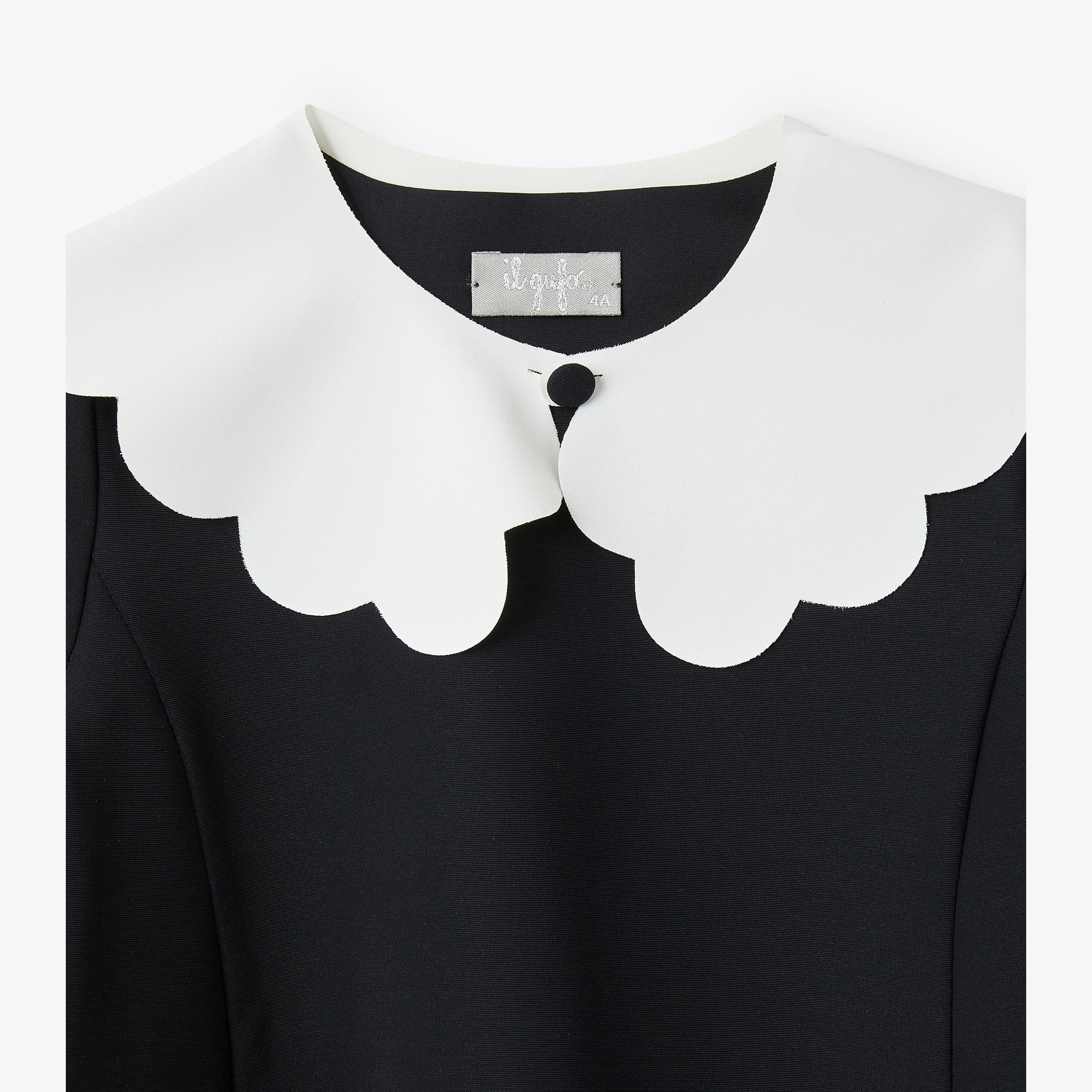 Girls Black Detachable Collar Dress