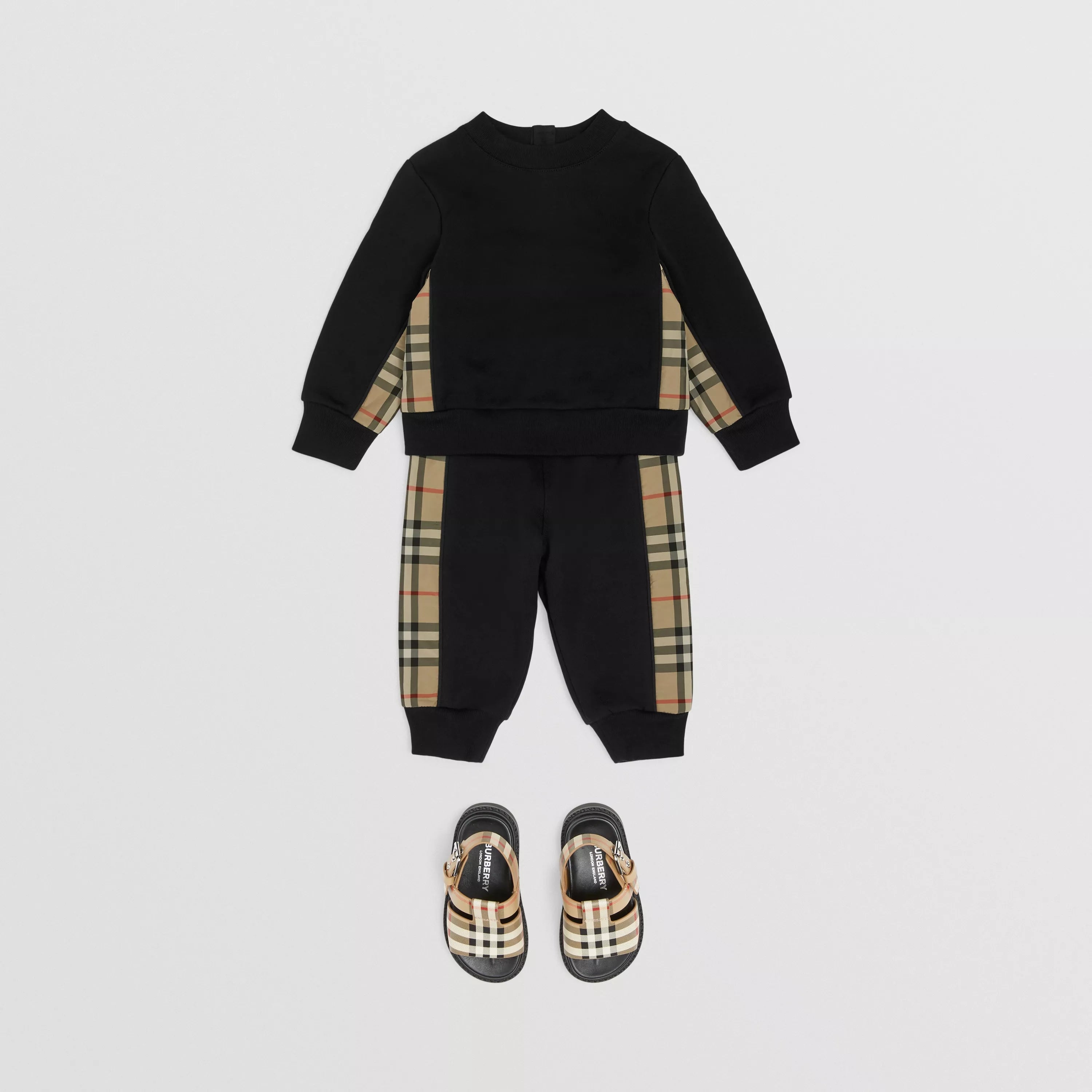 Baby Boys & Girls Black Cotton Trousers