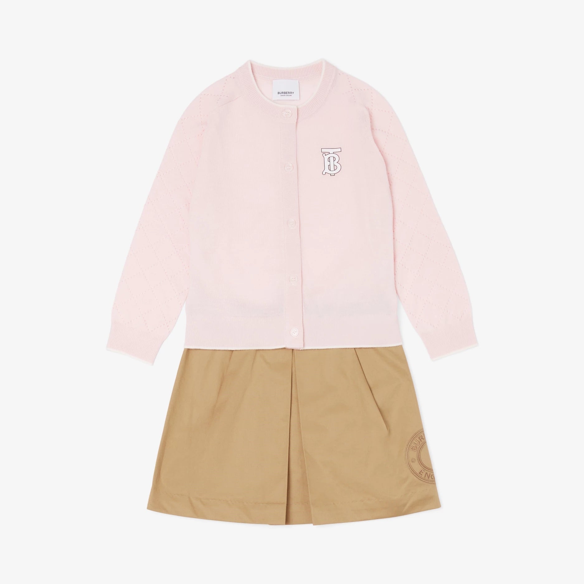 Girls Pink Logo Cardigan