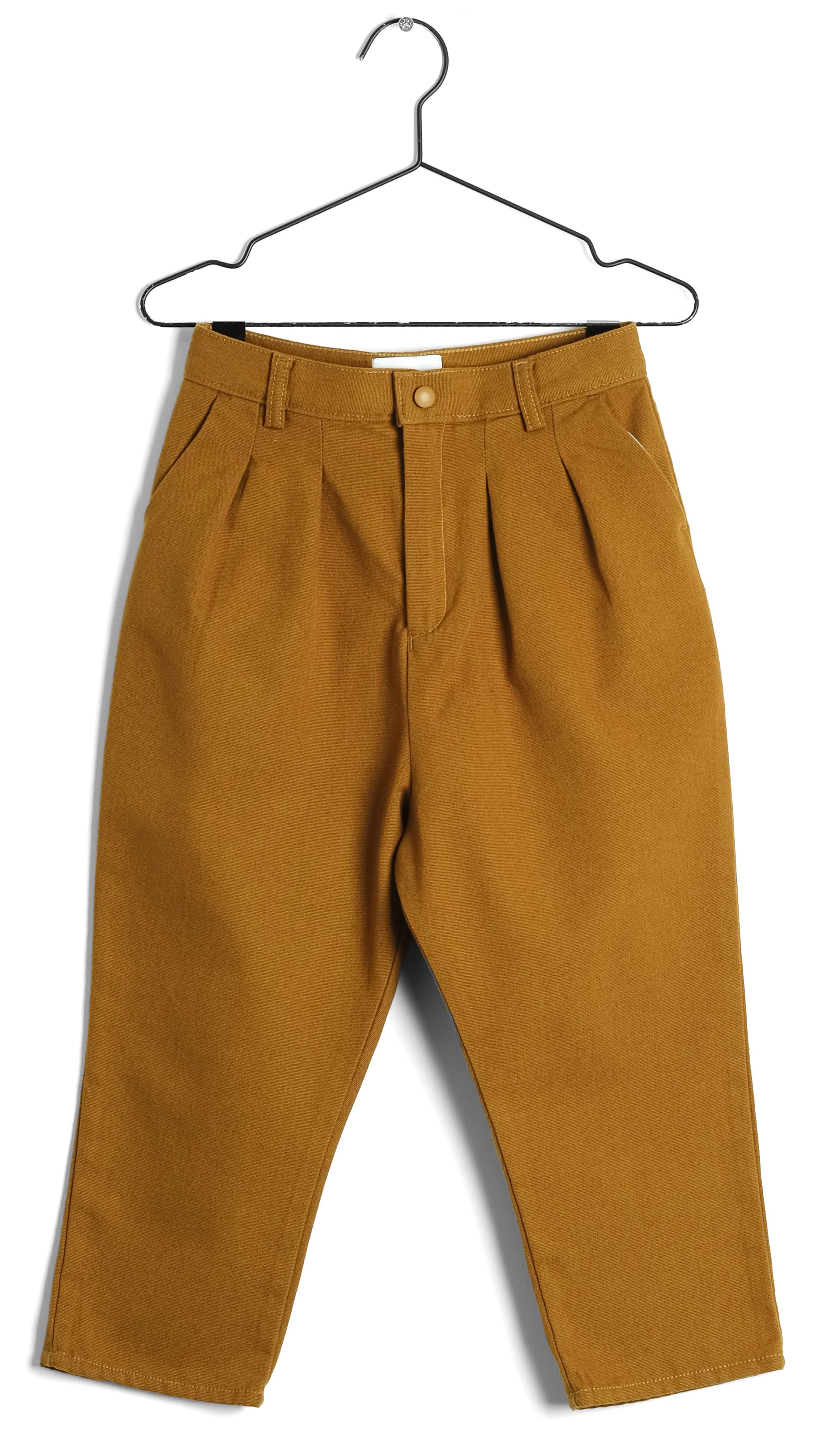 Girls Ginger Pleated Cotton Trousers