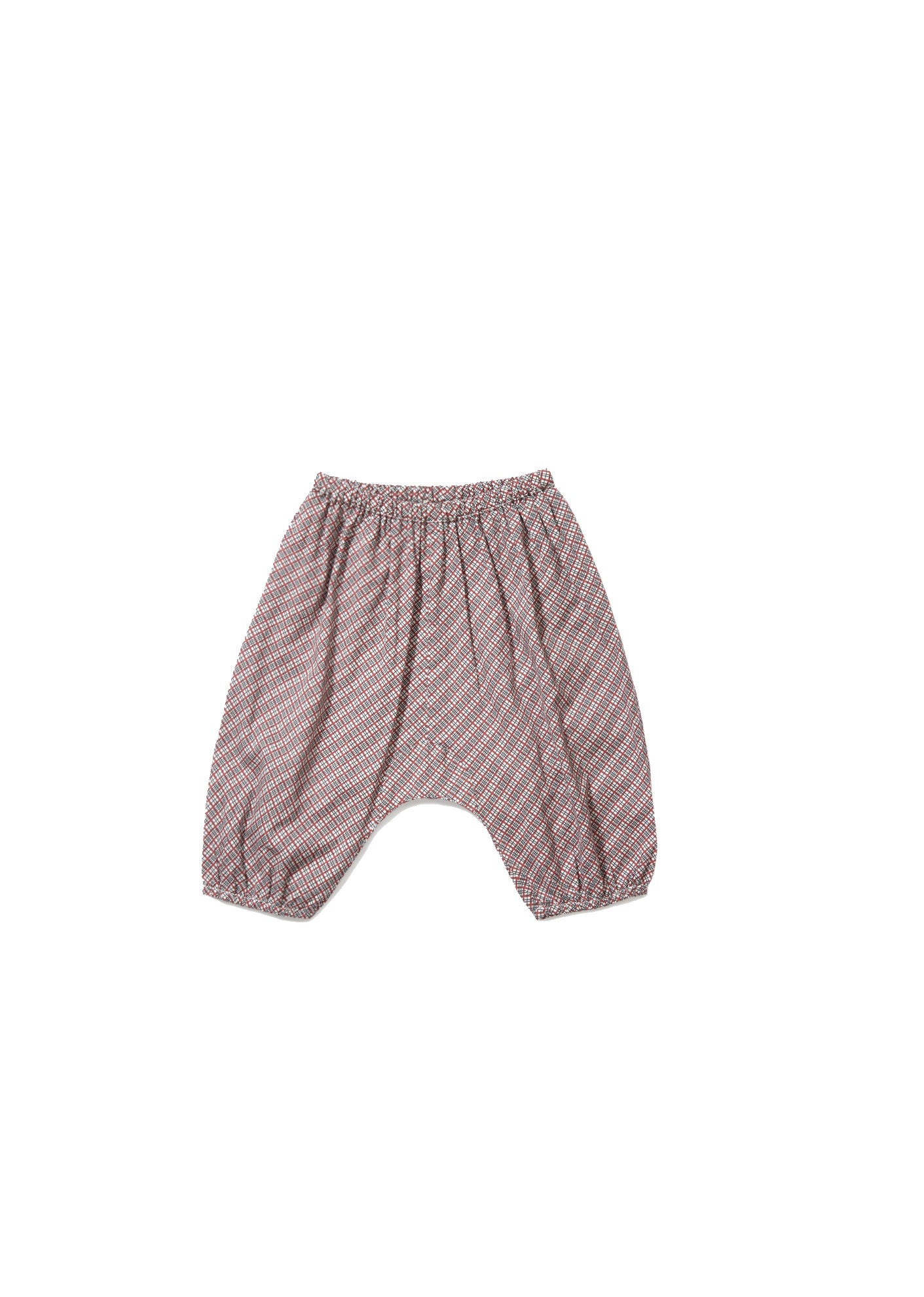 Baby Terracotta Check Cotton Trousers