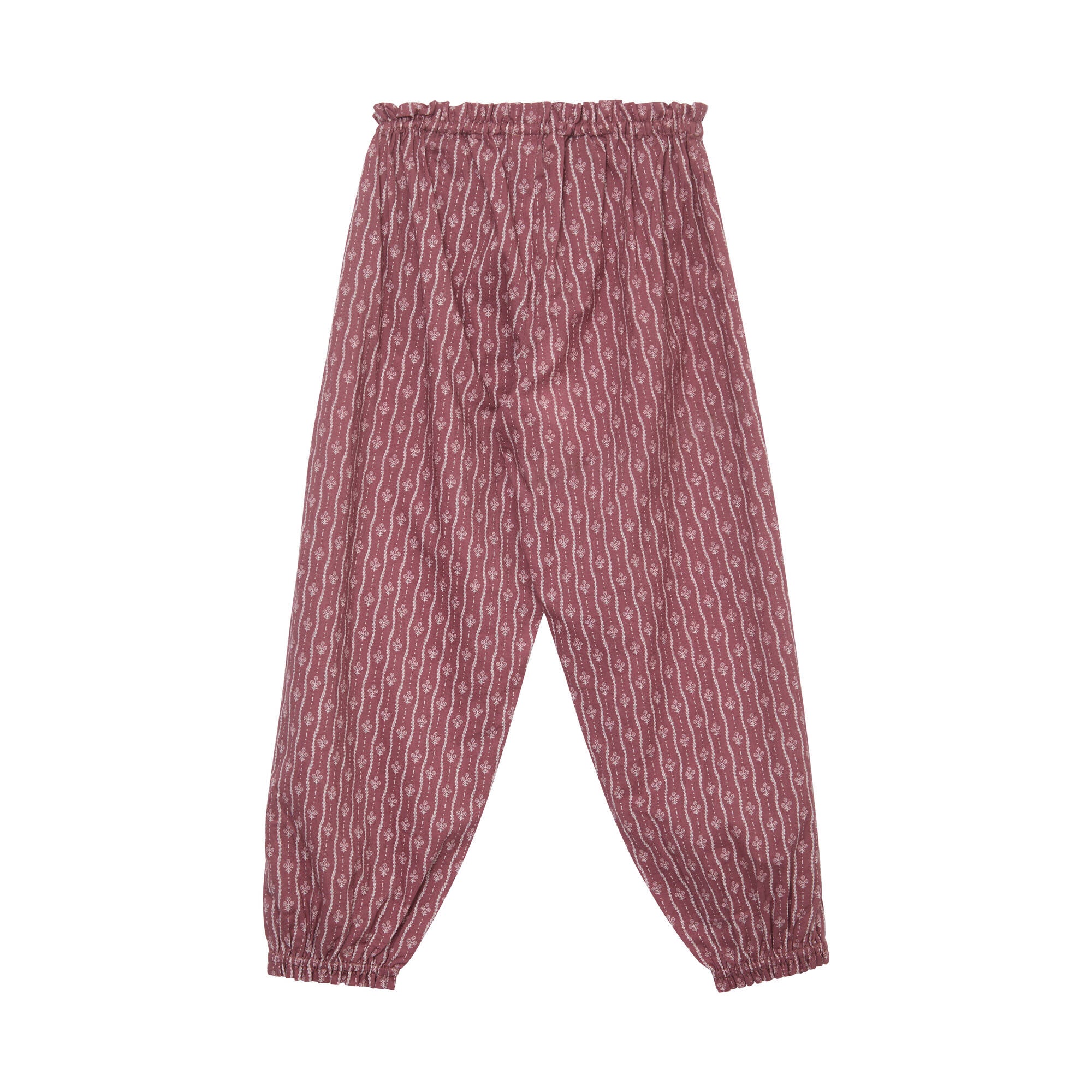 Girls Dark Pink Floral Trousers