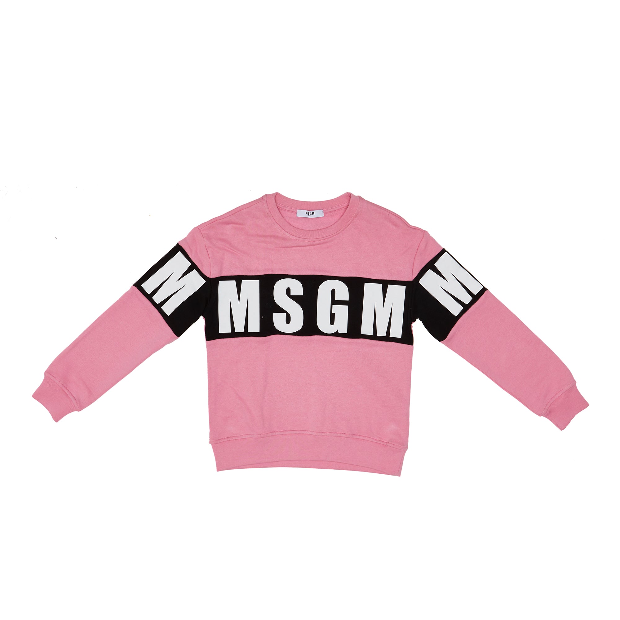 Girls Pink Logo Cotton Sweatshirt
