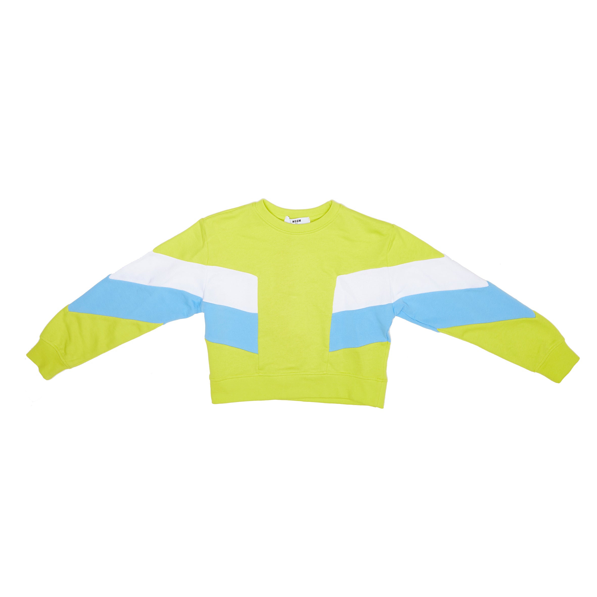 Girls Fluo Yellow Cotton Sweatshirt
