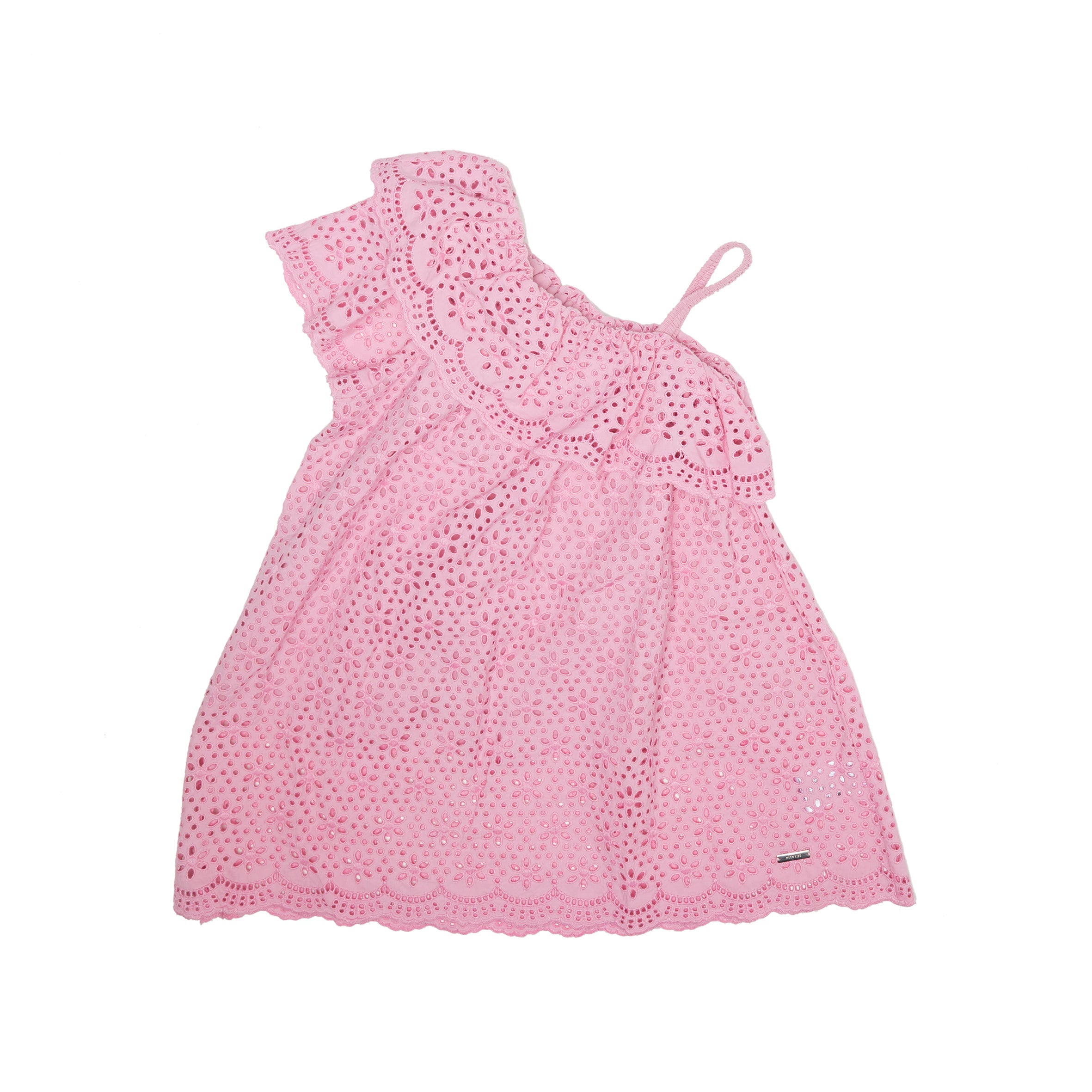 Girls Pink Embroidery Cotton Dress