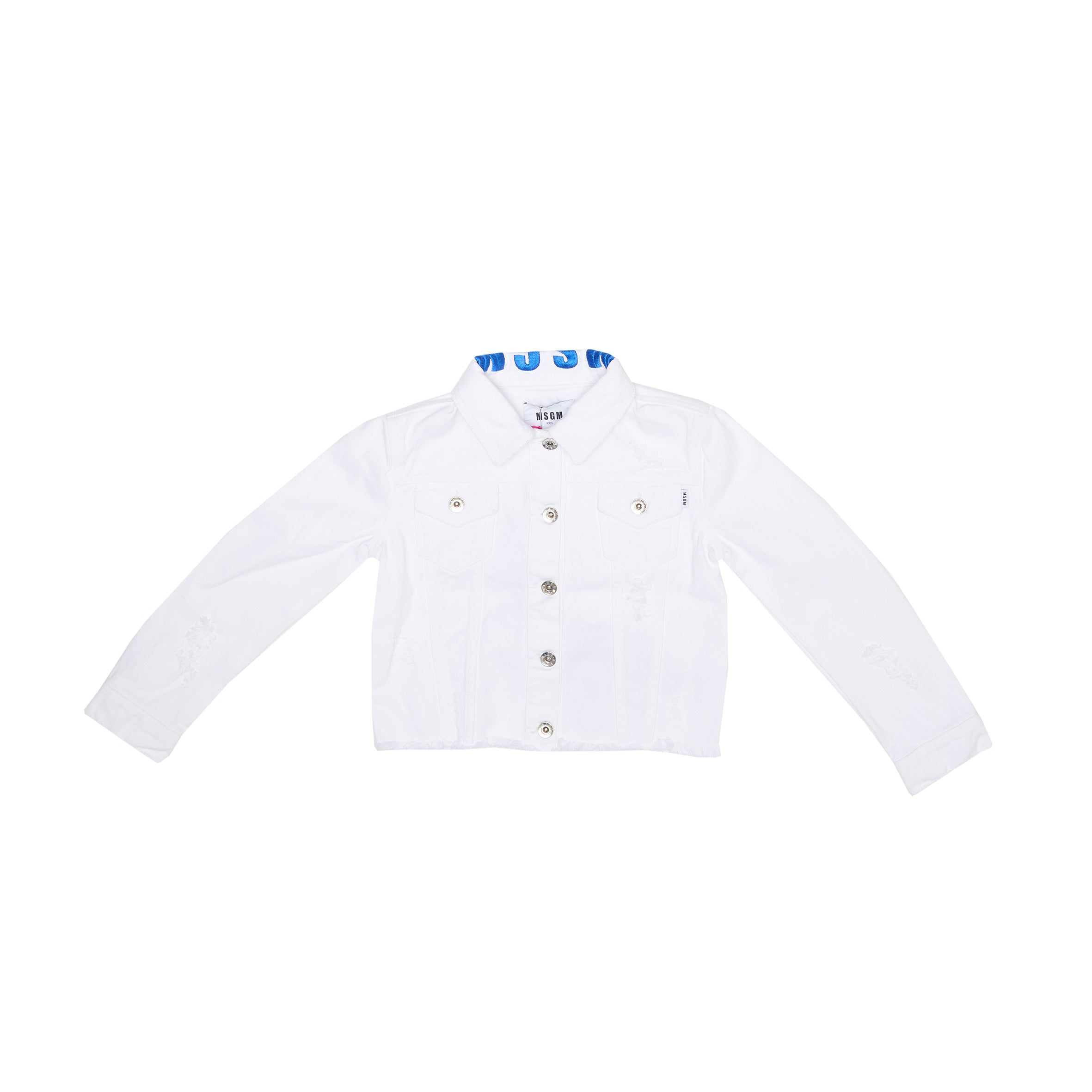 Girls White Cotton Jacket