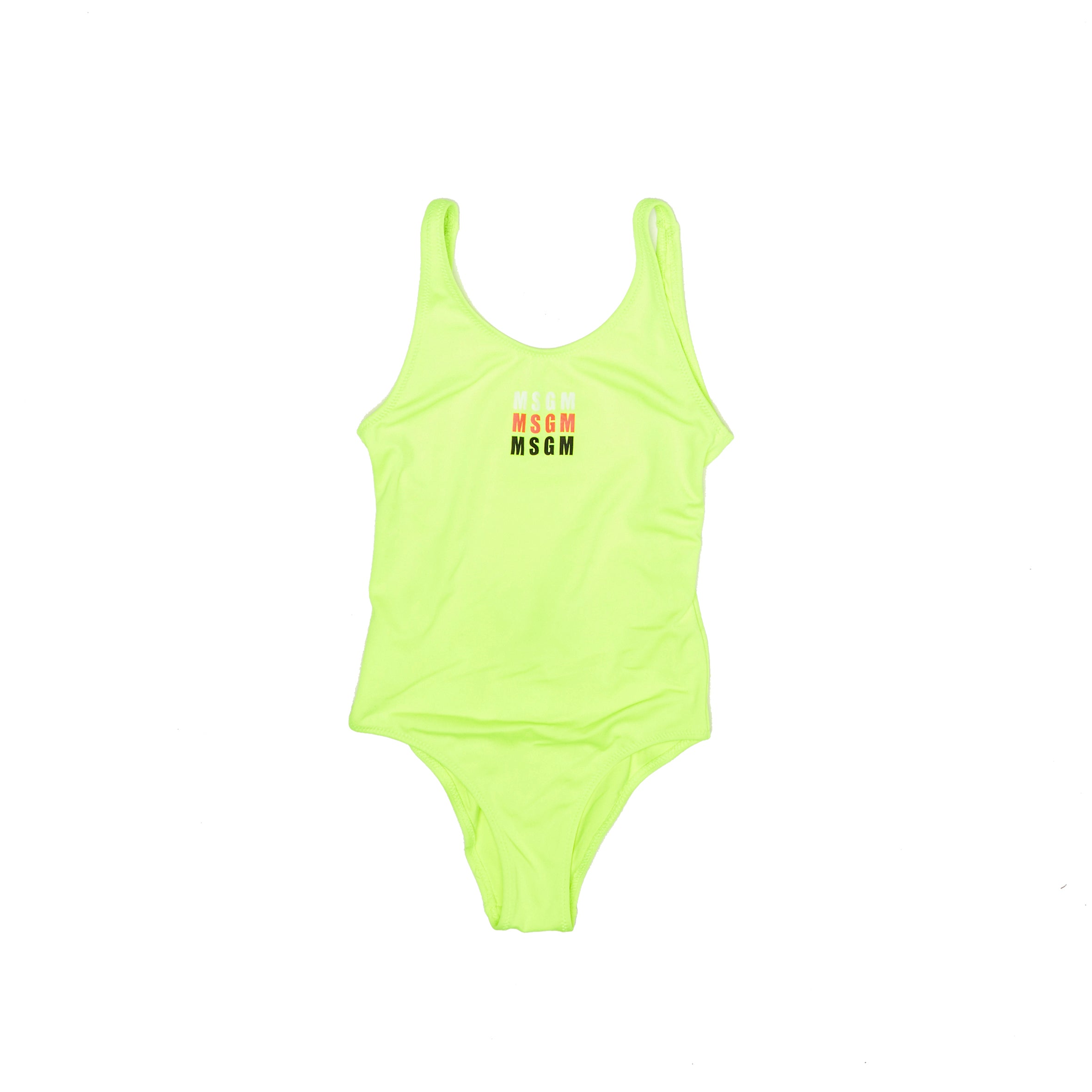 Girls Fluo Yellow Swimsuit
