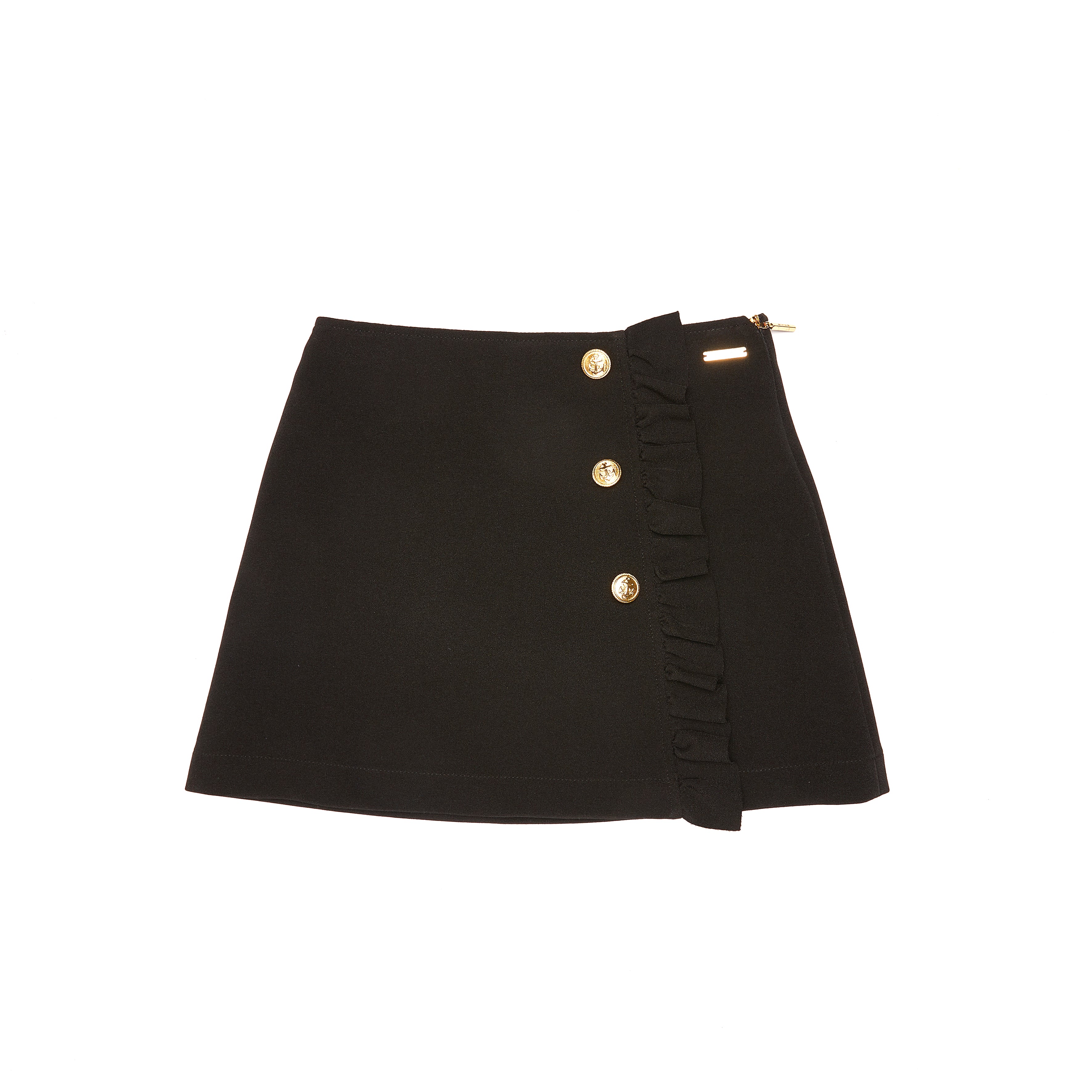 Girls Black Buttons Skirt
