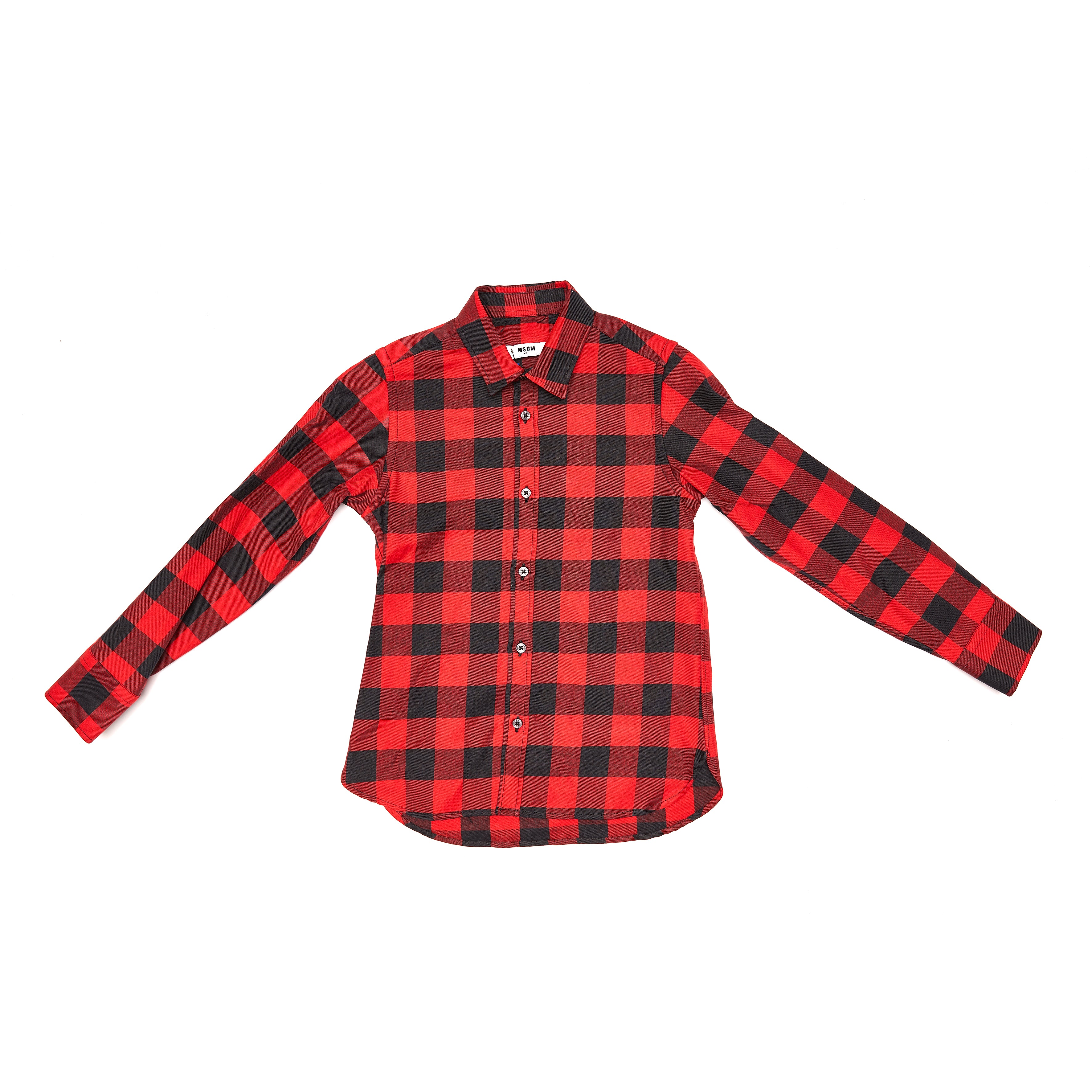 Boys Red Check Cotton Shirt