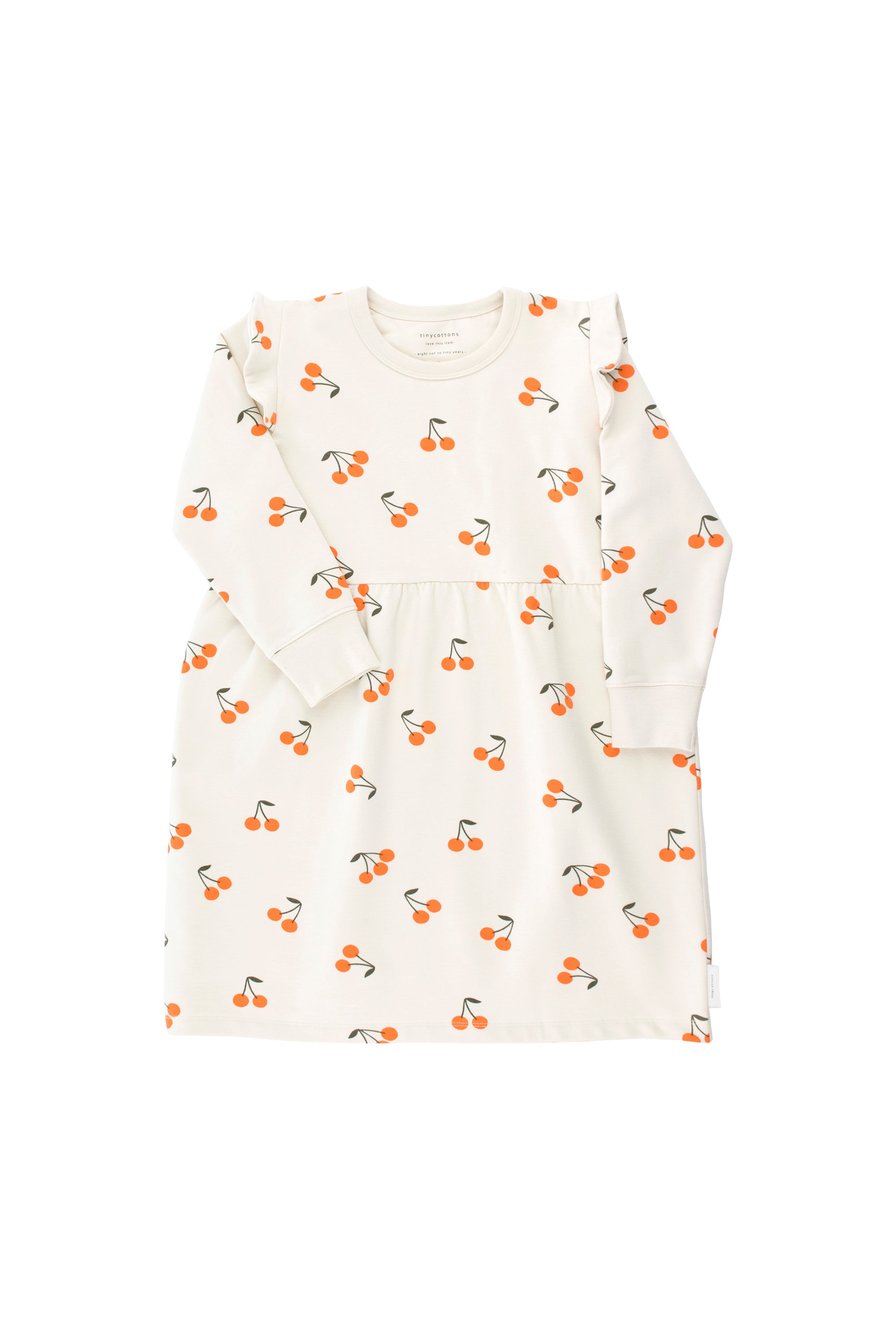 Girls Beige & Dark Green Cotton Dress