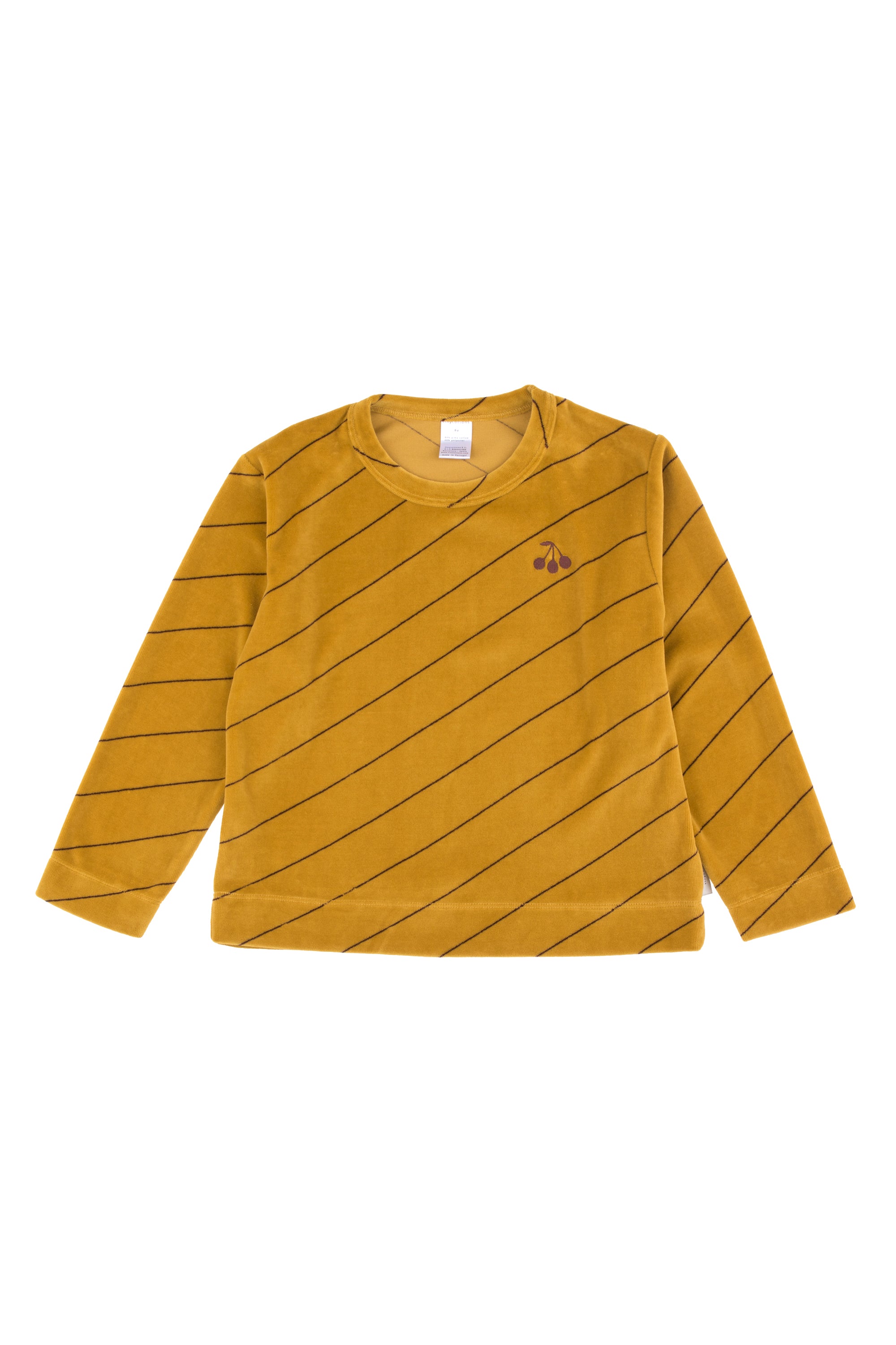 Girls & Boys Mustard Stripes Cotton Sweatshirt
