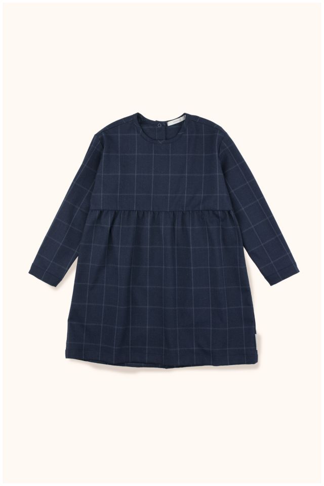 Girls Navy Check Dress