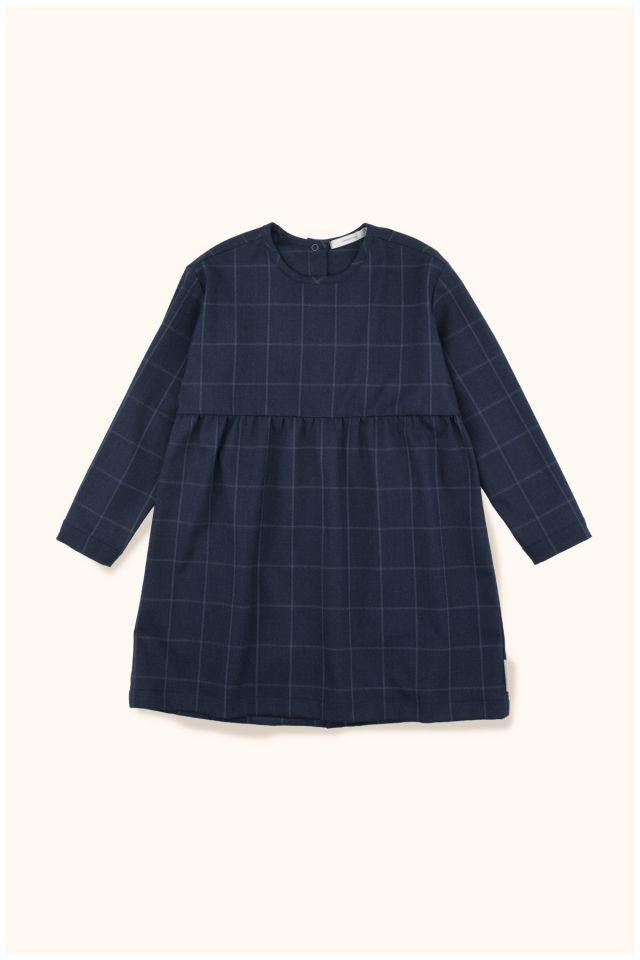 Girls Navy Check Dress