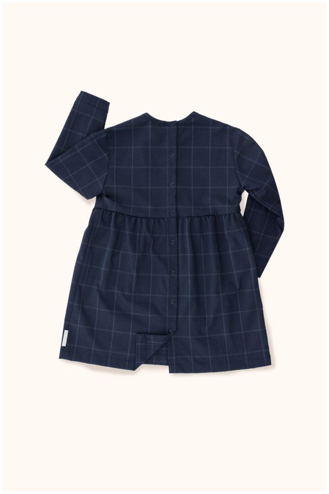 Girls Navy Check Dress