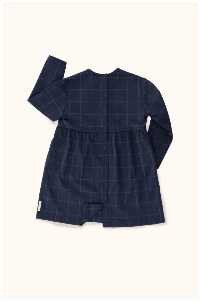 Girls Navy Check Dress