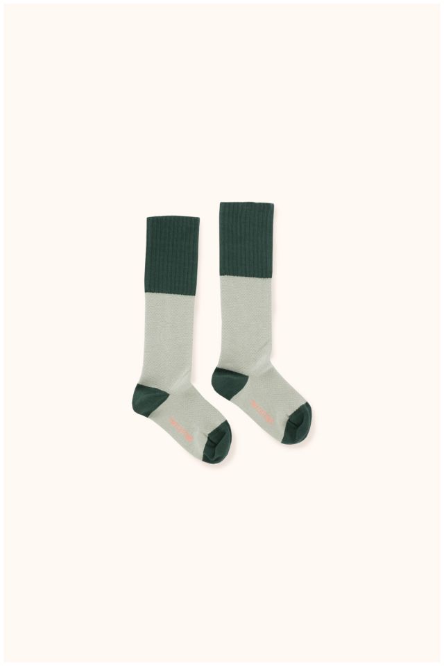 Girls Dark Green & Pistacho Cotton Socks