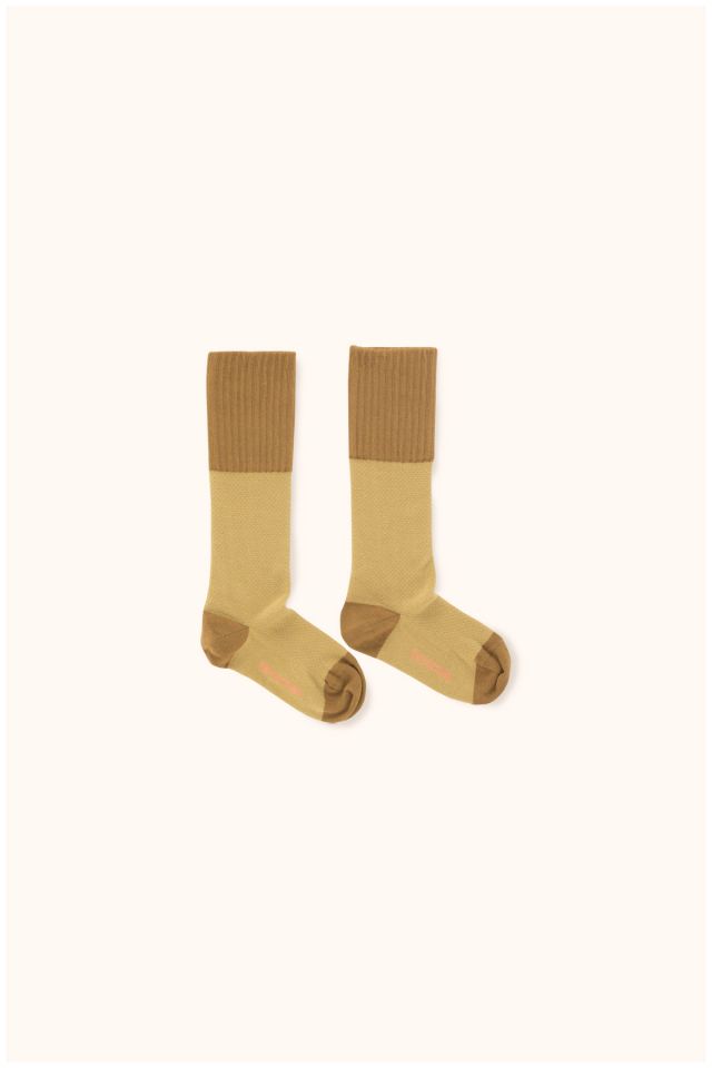 Girls Sand & Mustard Cotton Socks