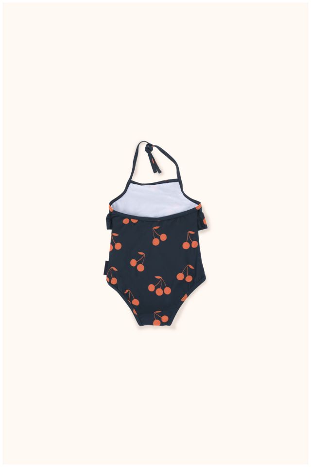 Girls Red & Navy Cherries Swimsuit