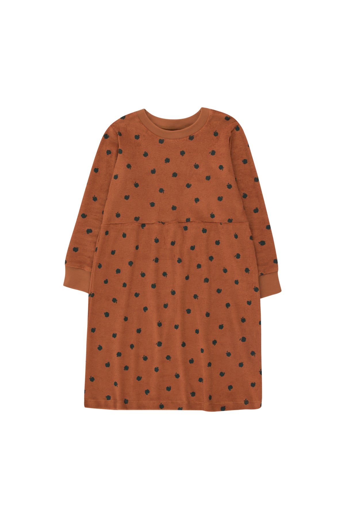 Girls Brown Small Apple Cotton Dress