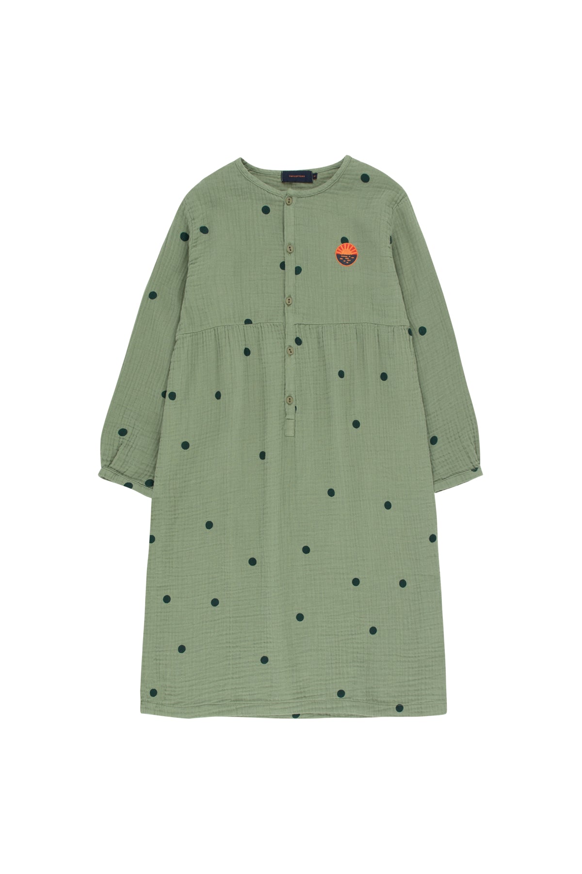 Girls Green Dots Cotton Dress