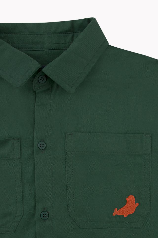 Boys & Girls Green Cotton Shirt