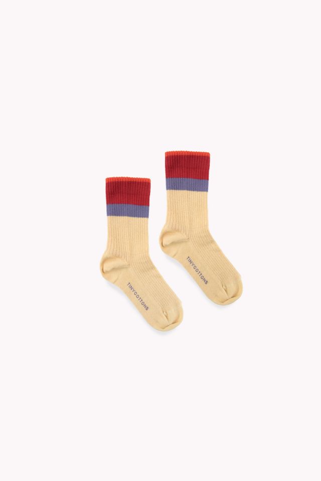 Boys & Girls Beige Striped Cotton Socks