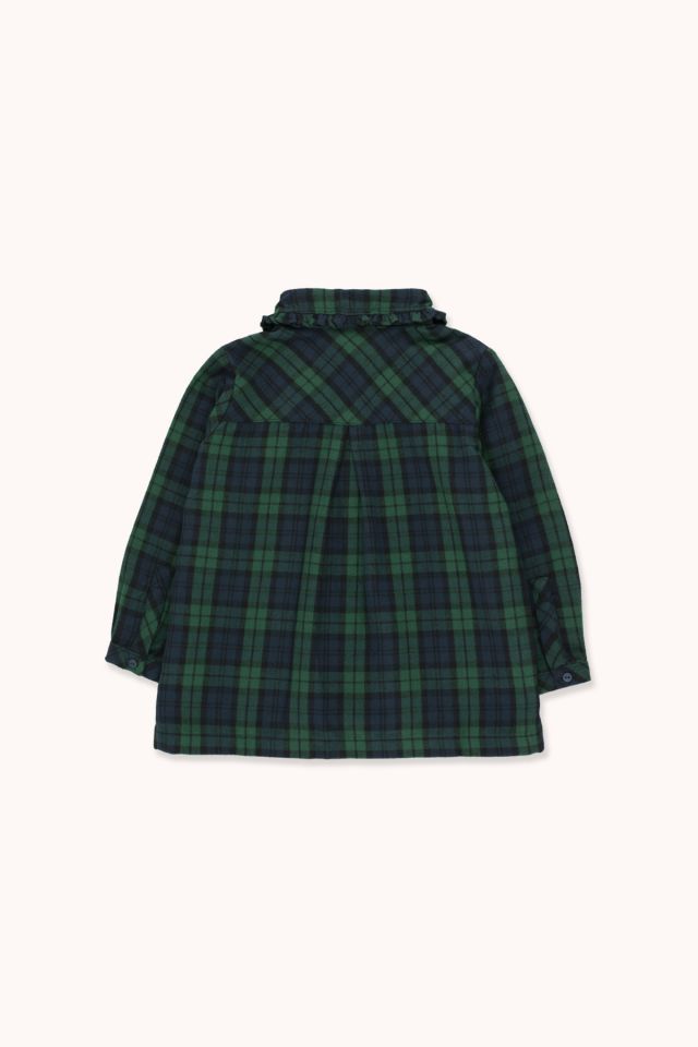 Girls Dark Green Check Shirt