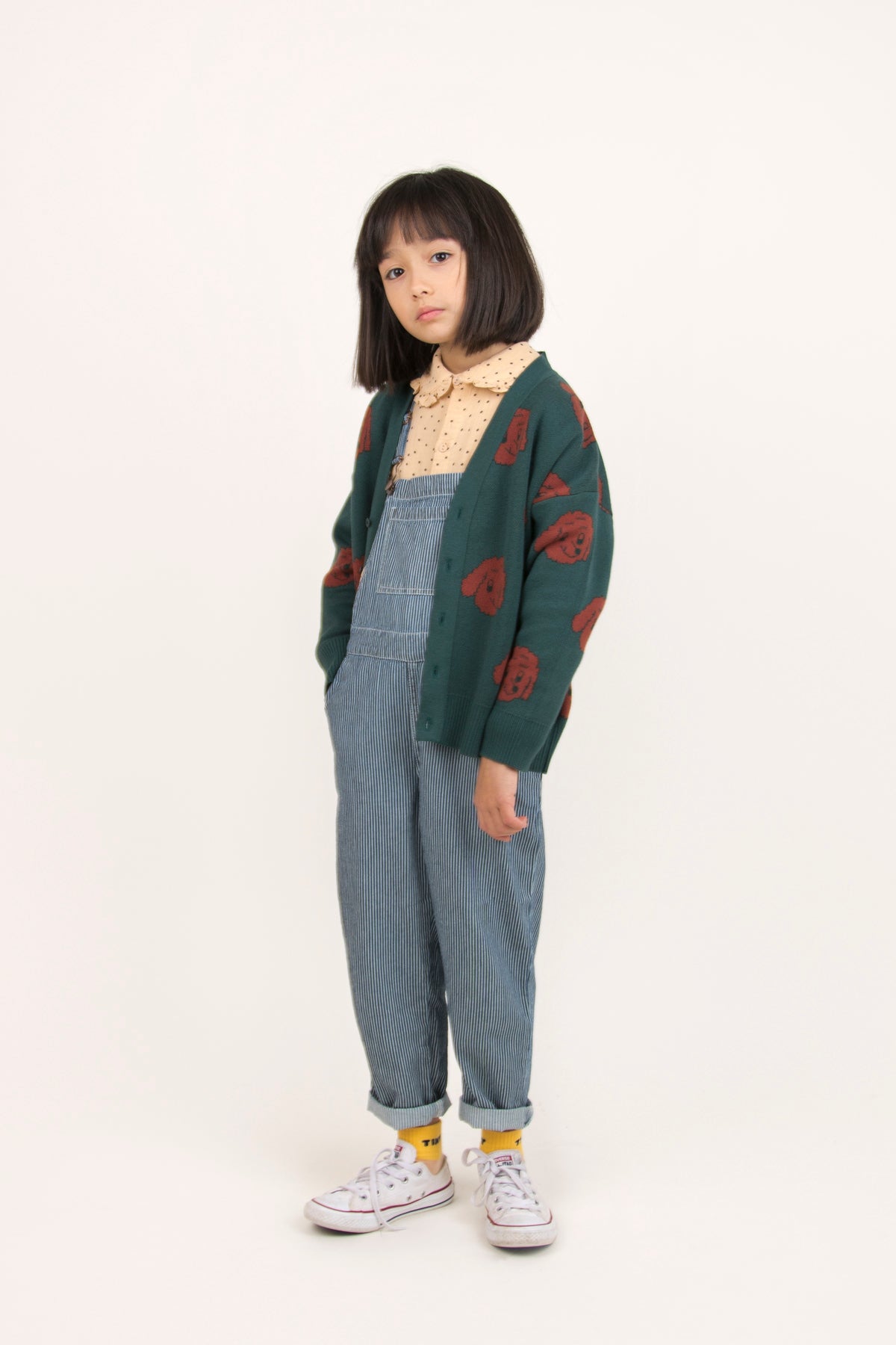 Girls Cappuccino Dots Cotton Shirt