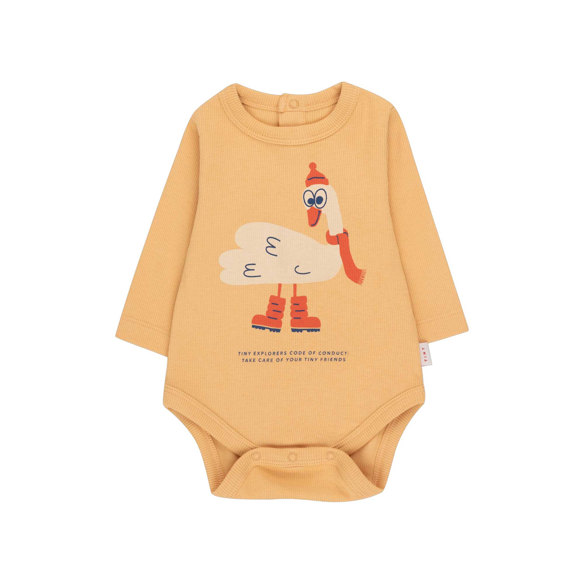 Baby Boys & Girls Yellow Printed Cotton Babysuit