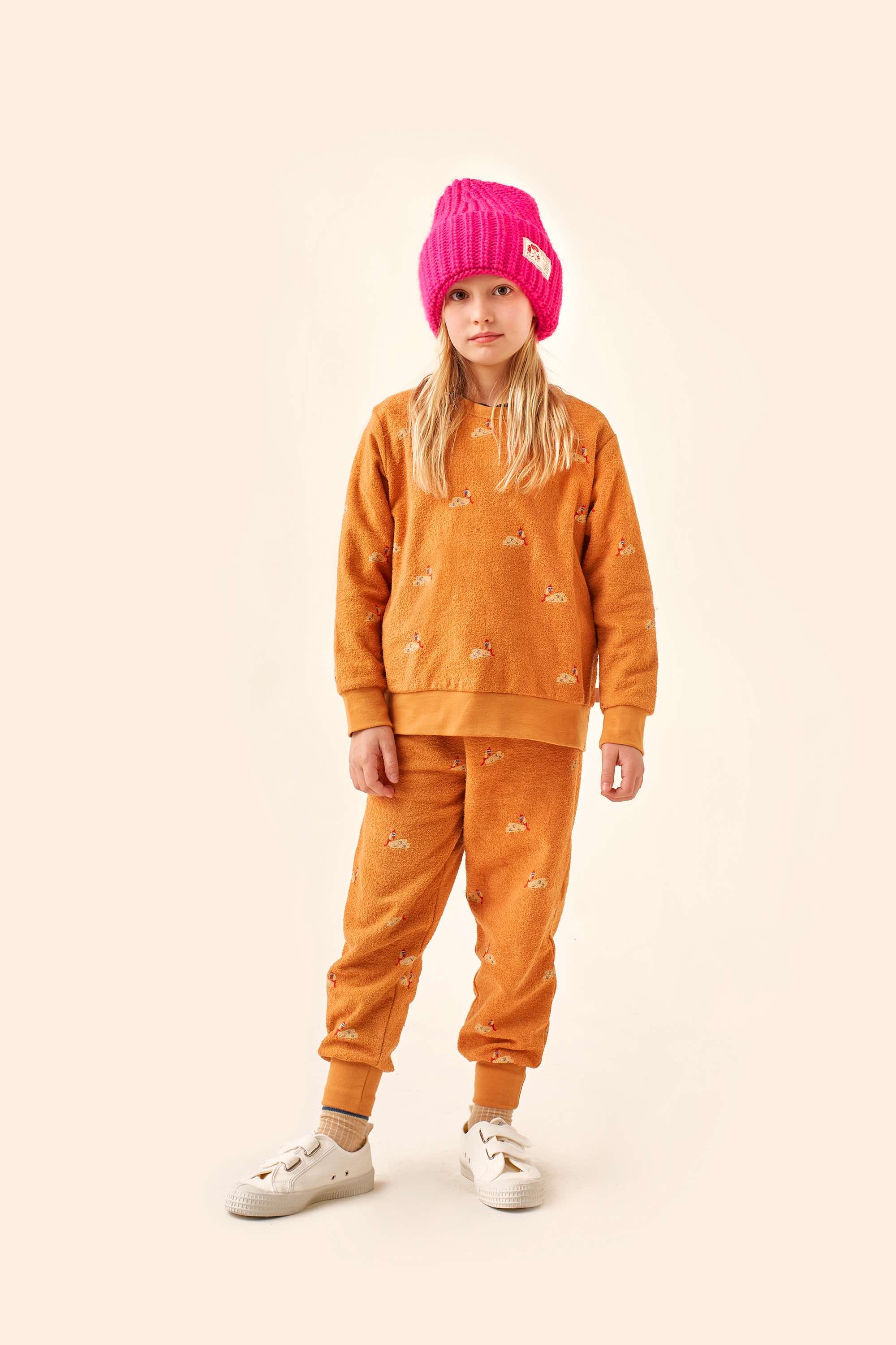 Boys & Girls Orange Cotton Sweatshirt