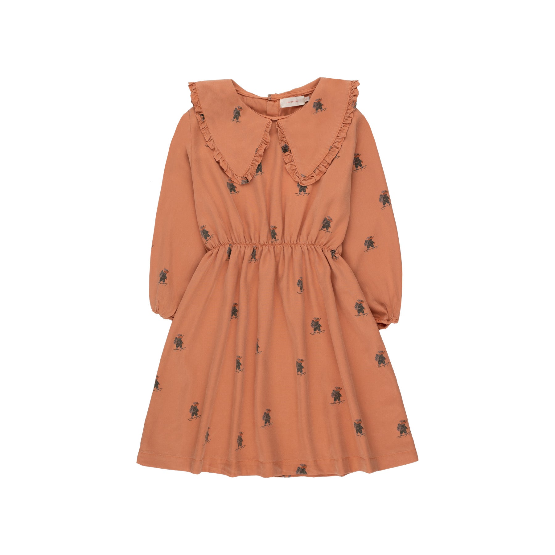 Girls Caramel Printed Dress